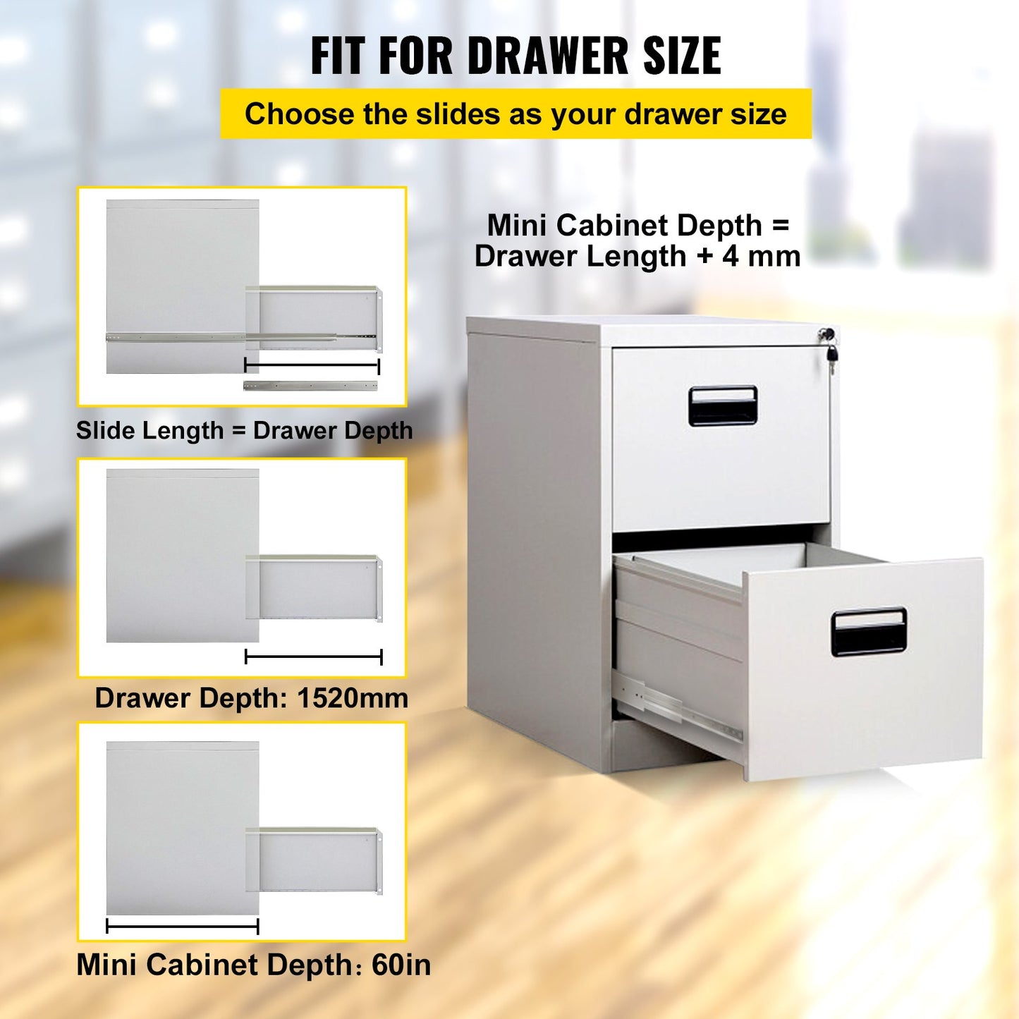 VEVOR Drawer Slides, 176 lb Capacity, 1 Pair 60 Inch Length Soft Close Drawer Slides,-$90