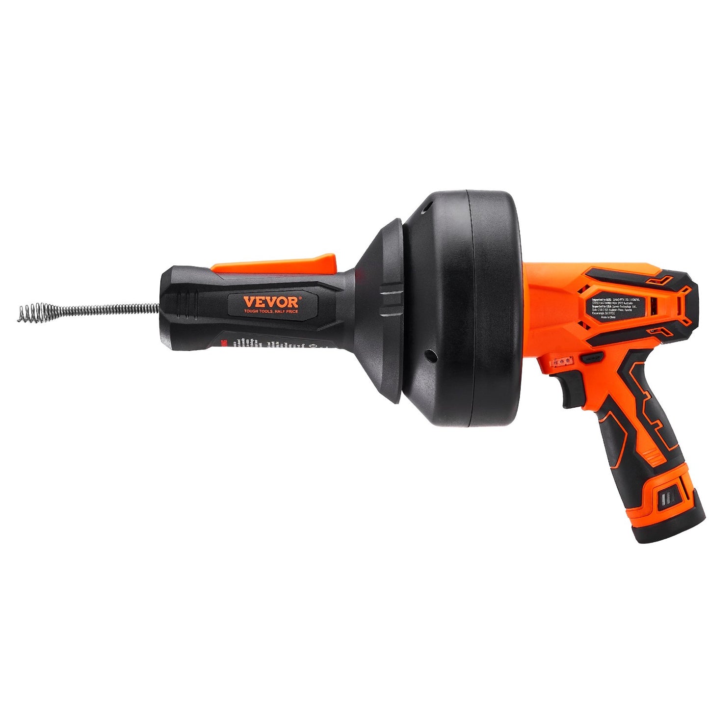 VEVOR 12V Electric Drain Auger, 25FT Cordless Plumbing Snake Auto Feed, Pipeline Snake Drain,-$50