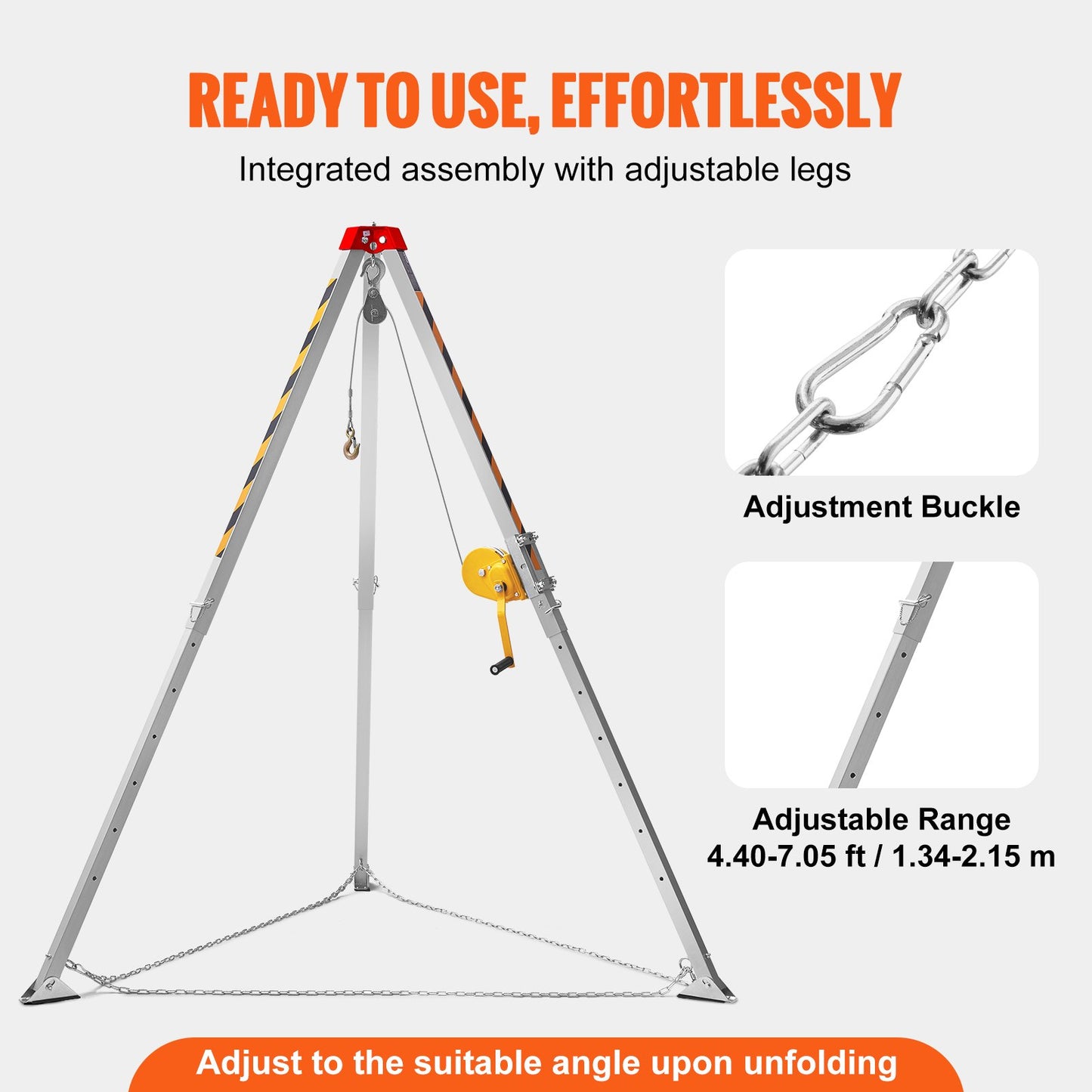 VEVOR Confined Space Tripod Kit, 1200 lbs Winch, Confined Space Tripod 7' Legs Bracket and 98' Cable,-$330