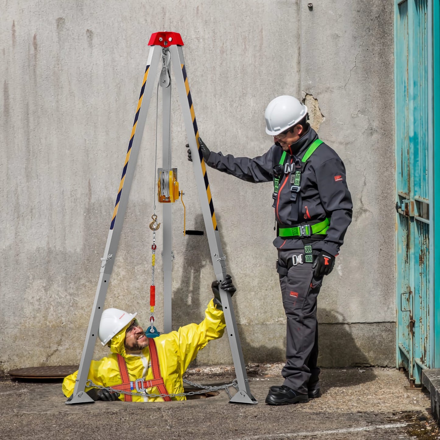 VEVOR Confined Space Tripod Kit, 1200 lbs Winch, Confined Space Tripod 7' Legs Bracket and 98' Cable,-$330