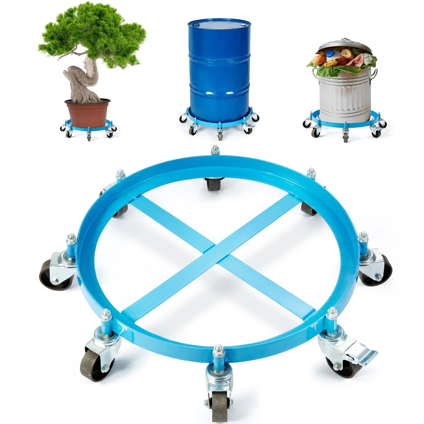 VEVOR 55 Gallon Heavy Duty Drum Dolly, 2000lbs Load Capacity, Barrel Dolly Cart Drum Caddy,-$70