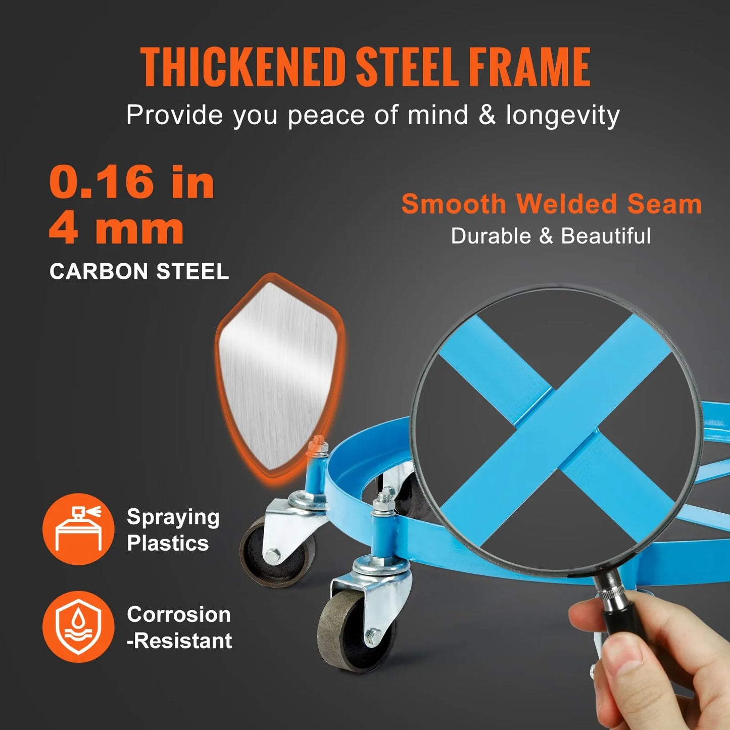 VEVOR 55 Gallon Heavy Duty Drum Dolly, 2000lbs Load Capacity, Barrel Dolly Cart Drum Caddy,-$70