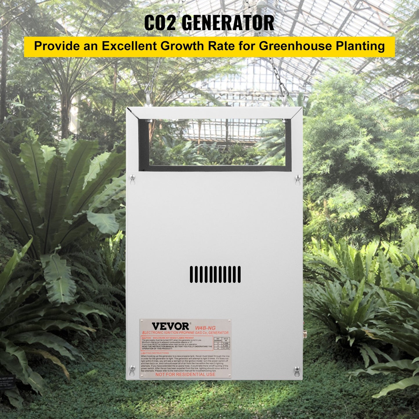 BNIB-VEVOR CO2 Burner, 4 Brass Burner CO2 Generator for Plant, 12540 BTU/Hr,