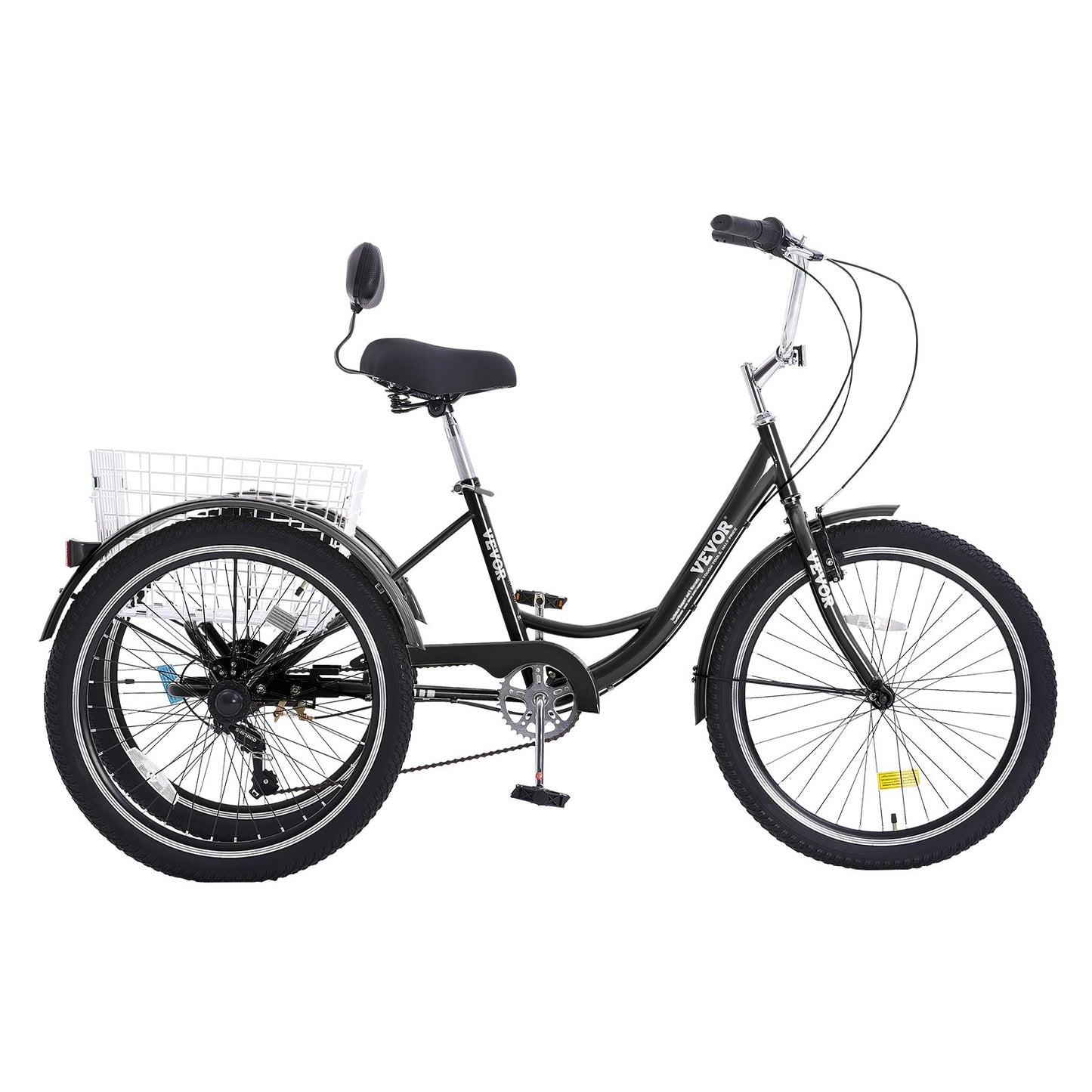 VEVOR Adult Tricycles Bike, 7 Speed Adult Trikes, 26 Inch Three-Wheeled Bicycles,-$240
