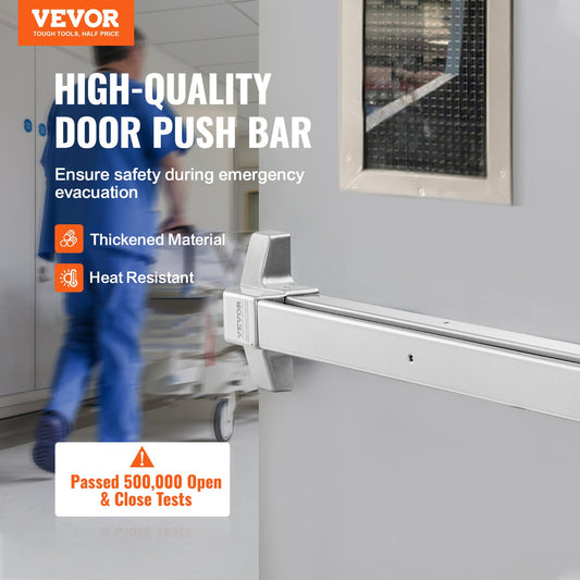 VEVOR Push Bar Door Locks, Carbon Steel Panic Bars for Exit Doors, with Exterior Lever and 3 Keys,-$50
