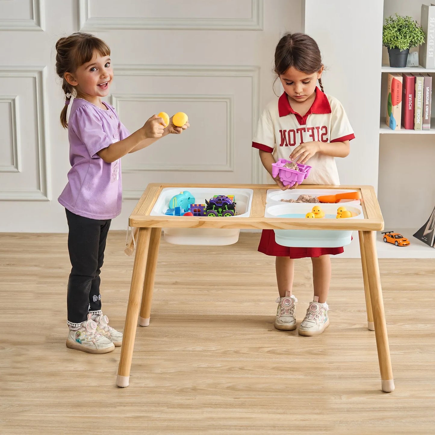 VEVOR Sensory Table for Toddlers, Kids Activity Table with 3 Foldable Storage Bins & Paper Roll Holder,-$50