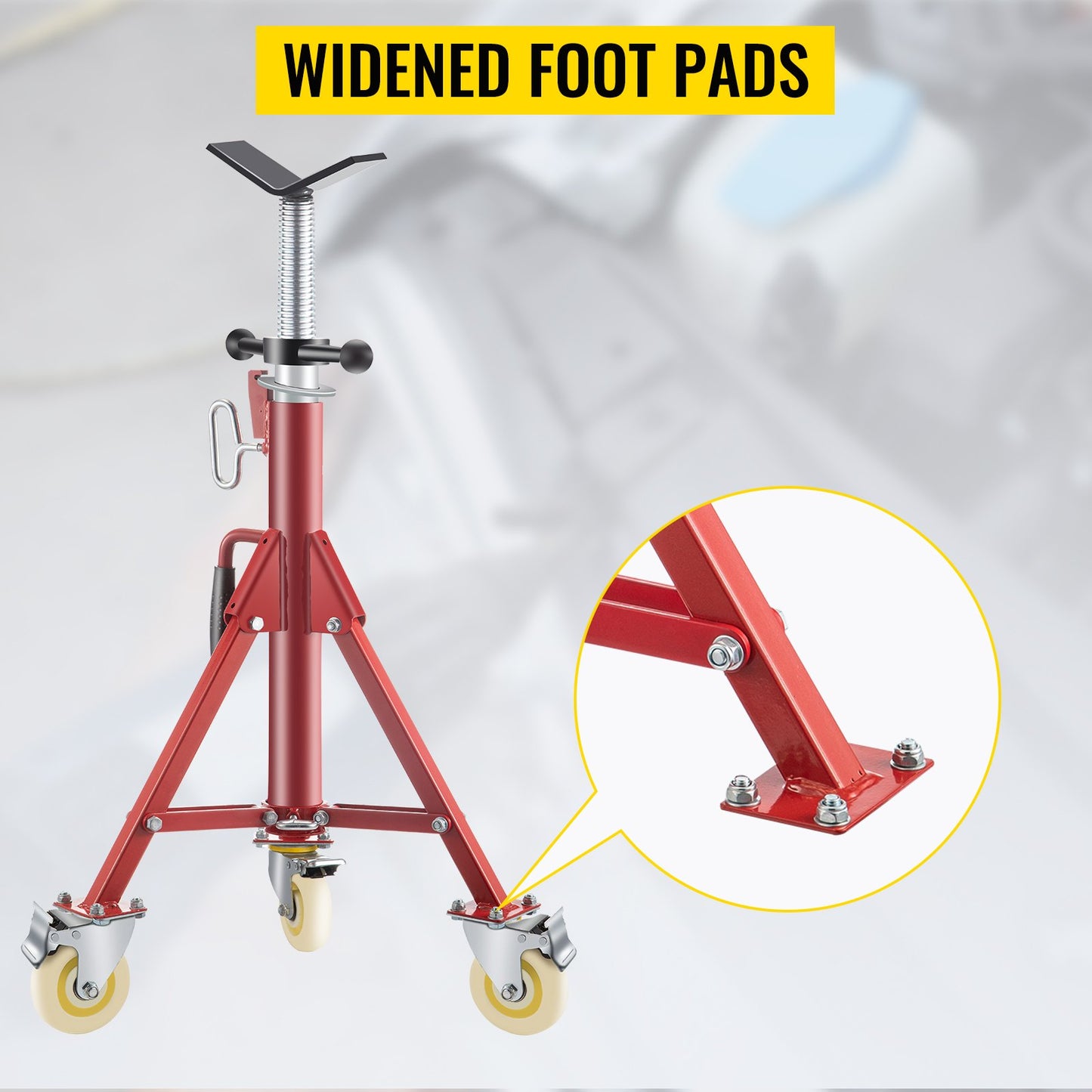 VEVOR Pipe Stand, Pipe Jack Stand, V Head Pipe Stand Adjustable Height 28-52 Inch, with Casters,-$70