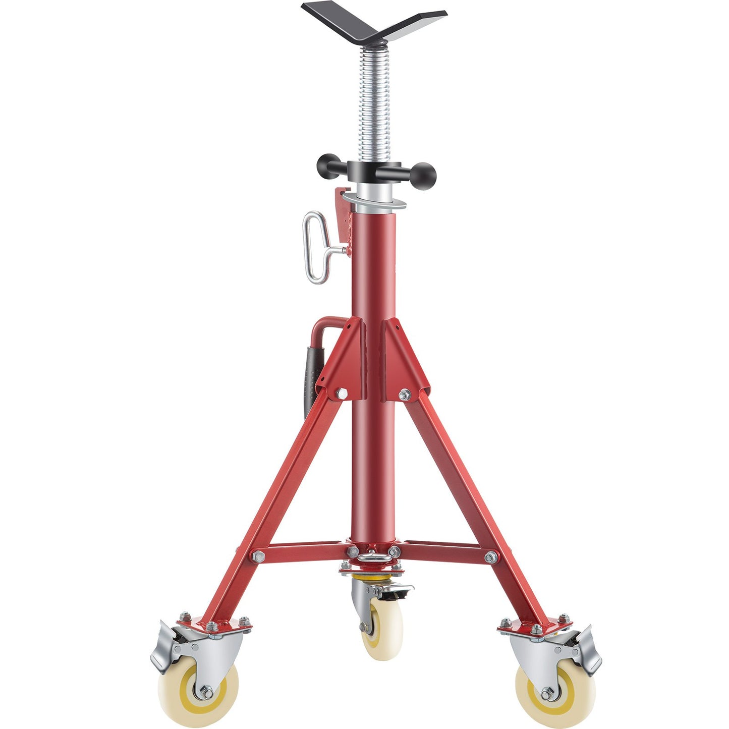 VEVOR Pipe Stand, Pipe Jack Stand, V Head Pipe Stand Adjustable Height 28-52 Inch, with Casters,-$70