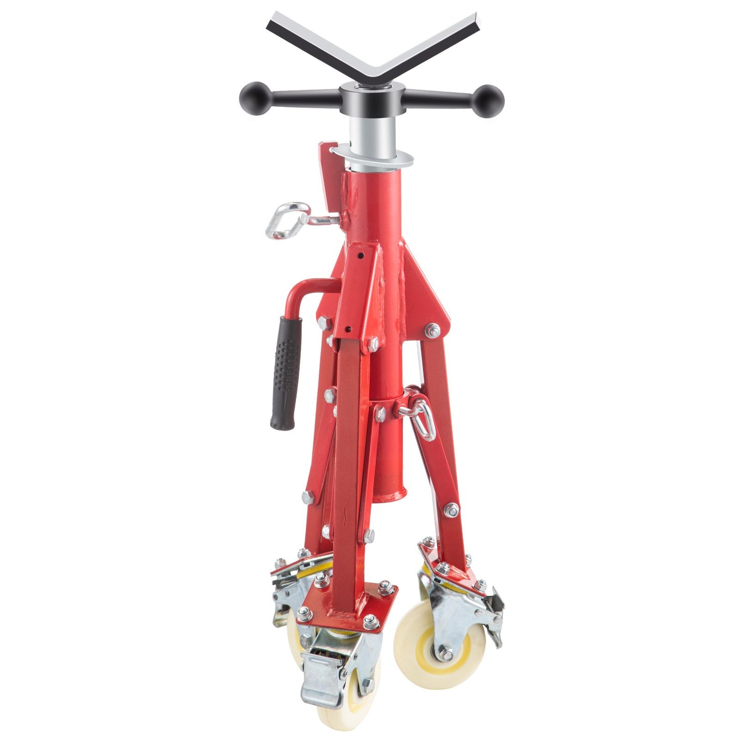 VEVOR Pipe Stand, Pipe Jack Stand, V Head Pipe Stand Adjustable Height 28-52 Inch, with Casters,-$70