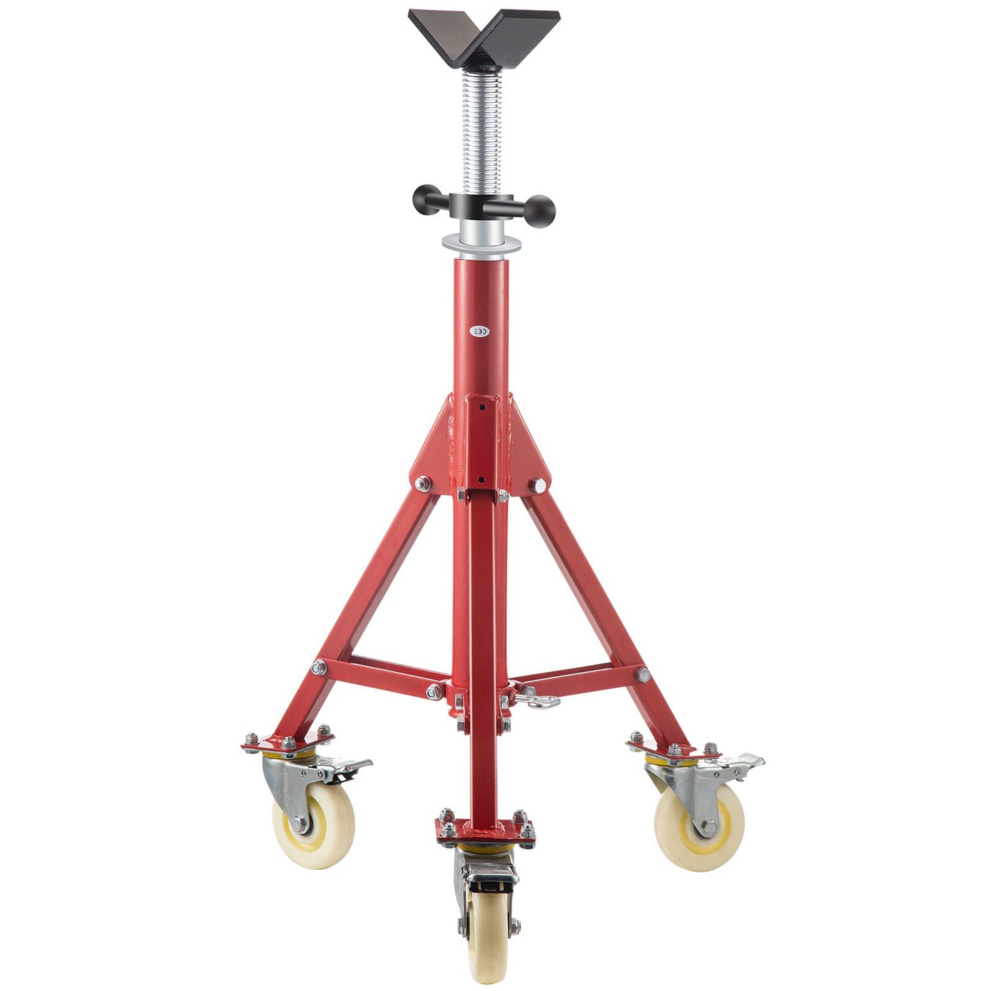 VEVOR Pipe Stand, Pipe Jack Stand, V Head Pipe Stand Adjustable Height 28-52 Inch, with Casters,-$70