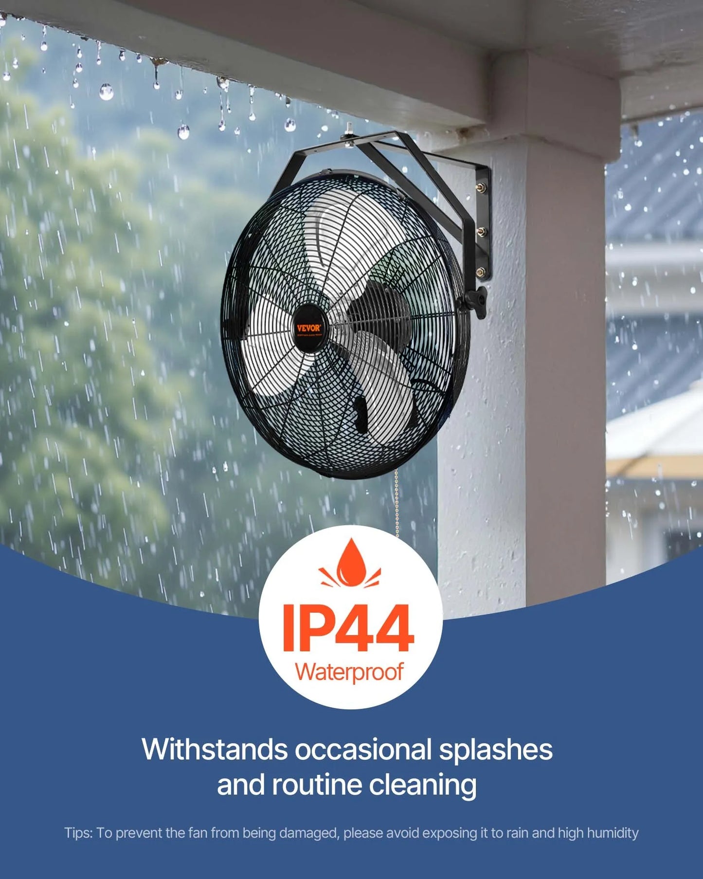 VEVOR Wall Mount Fan, 18 Inch, 3-speed High Velocity Max. 4150 CFM, Waterproof Industrial Wall Fan,-$60