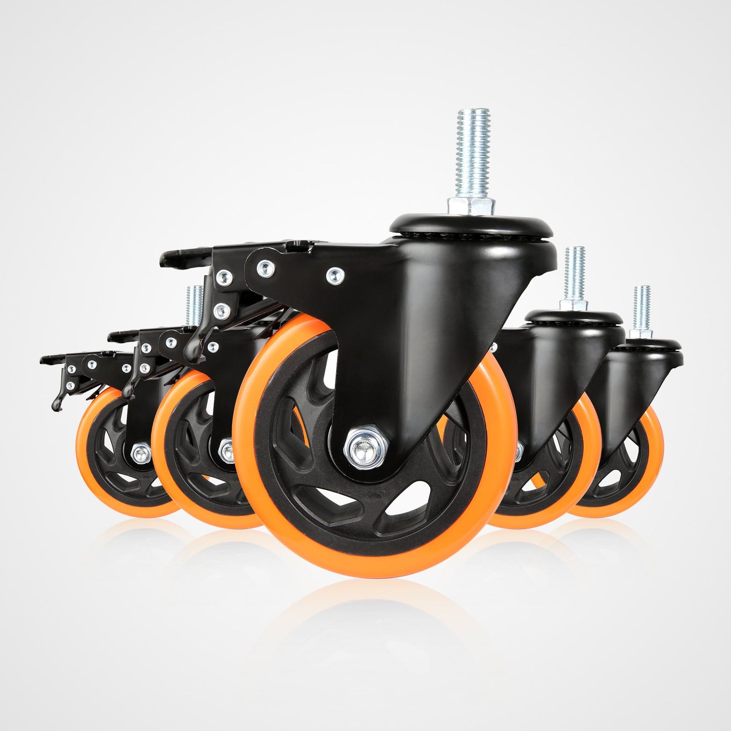 VEVOR Caster Wheels, 4 inch, Set of 4, 440 lbs Capacity, Threaded Stem Casters with Security Dual Locking,-$25