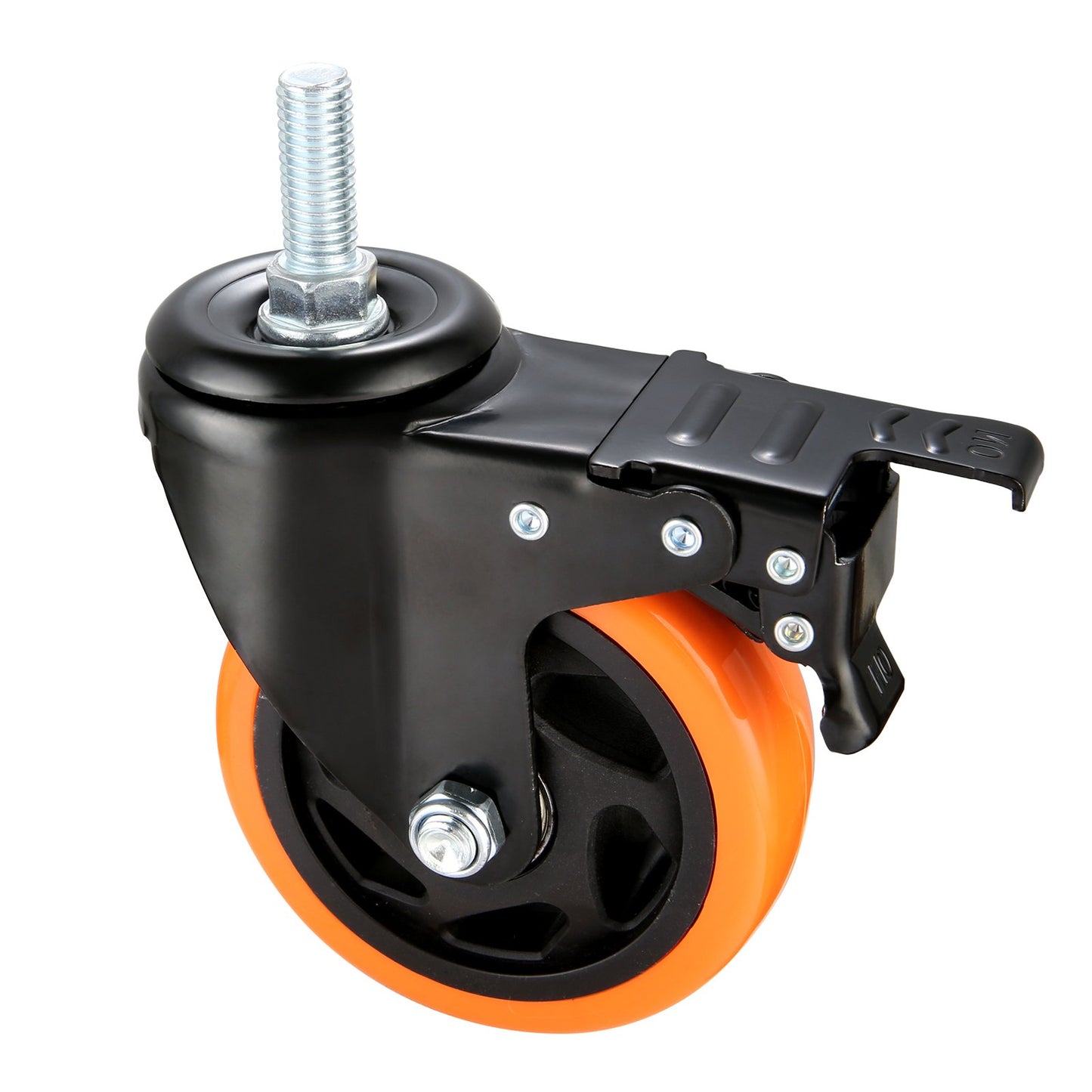 VEVOR Caster Wheels, 4 inch, Set of 4, 440 lbs Capacity, Threaded Stem Casters with Security Dual Locking,-$25