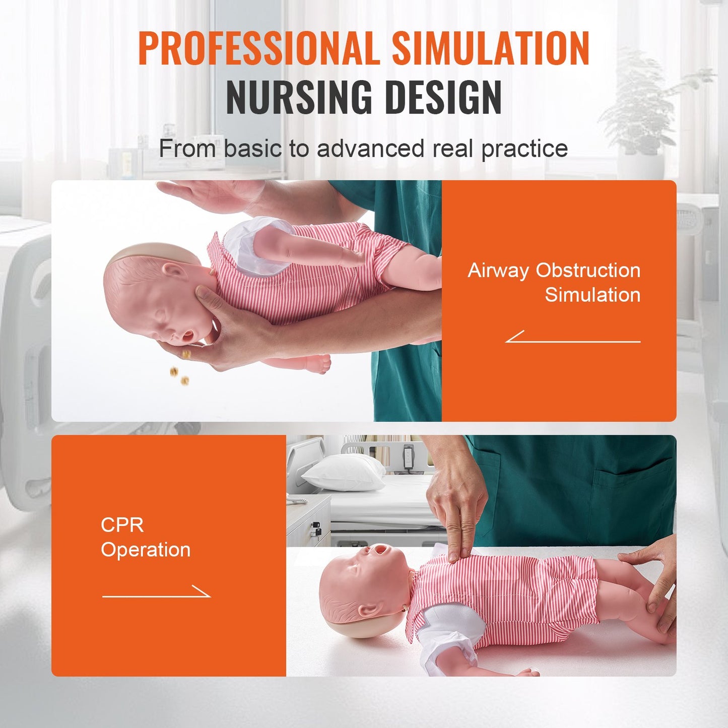 VEVOR Infant CPR Training Manikin, Airway Management and First Aid Practice Model for Education,-$60
