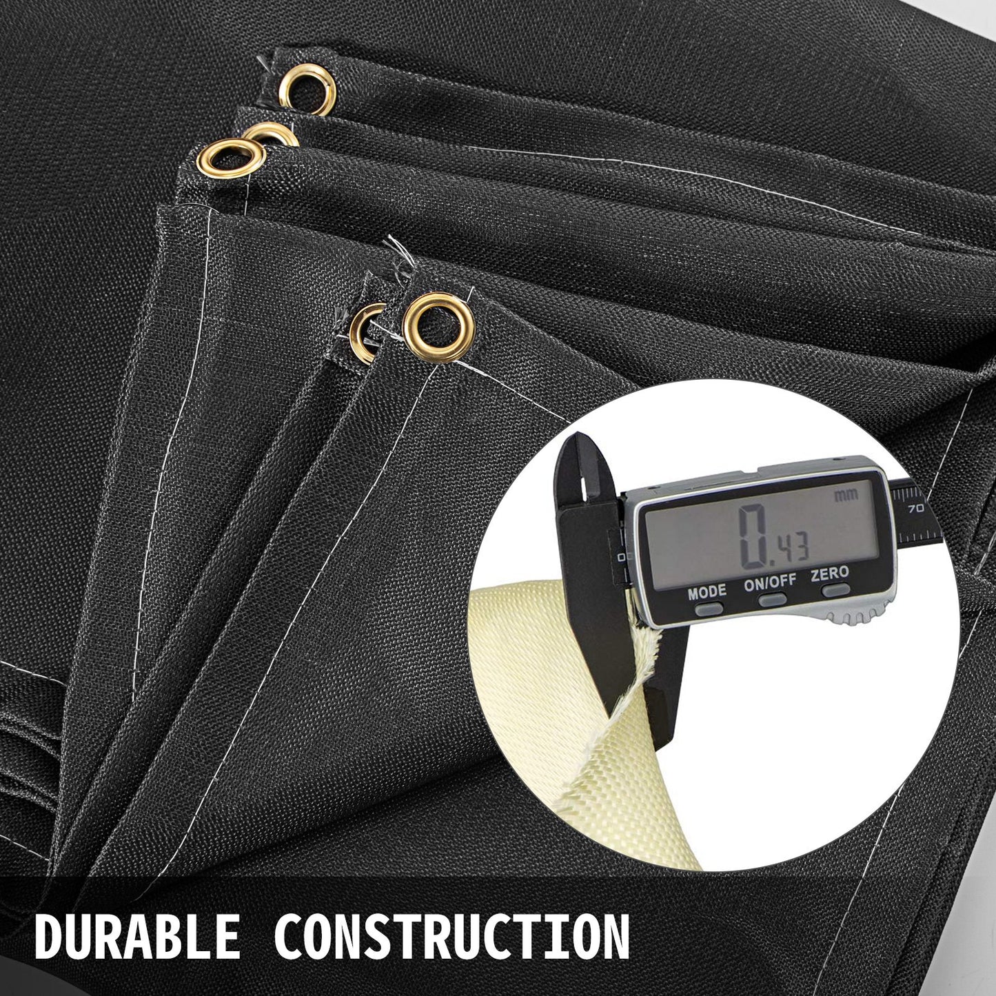 VEVOR 8 x 10 Ft Welding Blanket Black Fiberglass Blanket Portable Fiberglass Fire Retardant Blanket,-$30