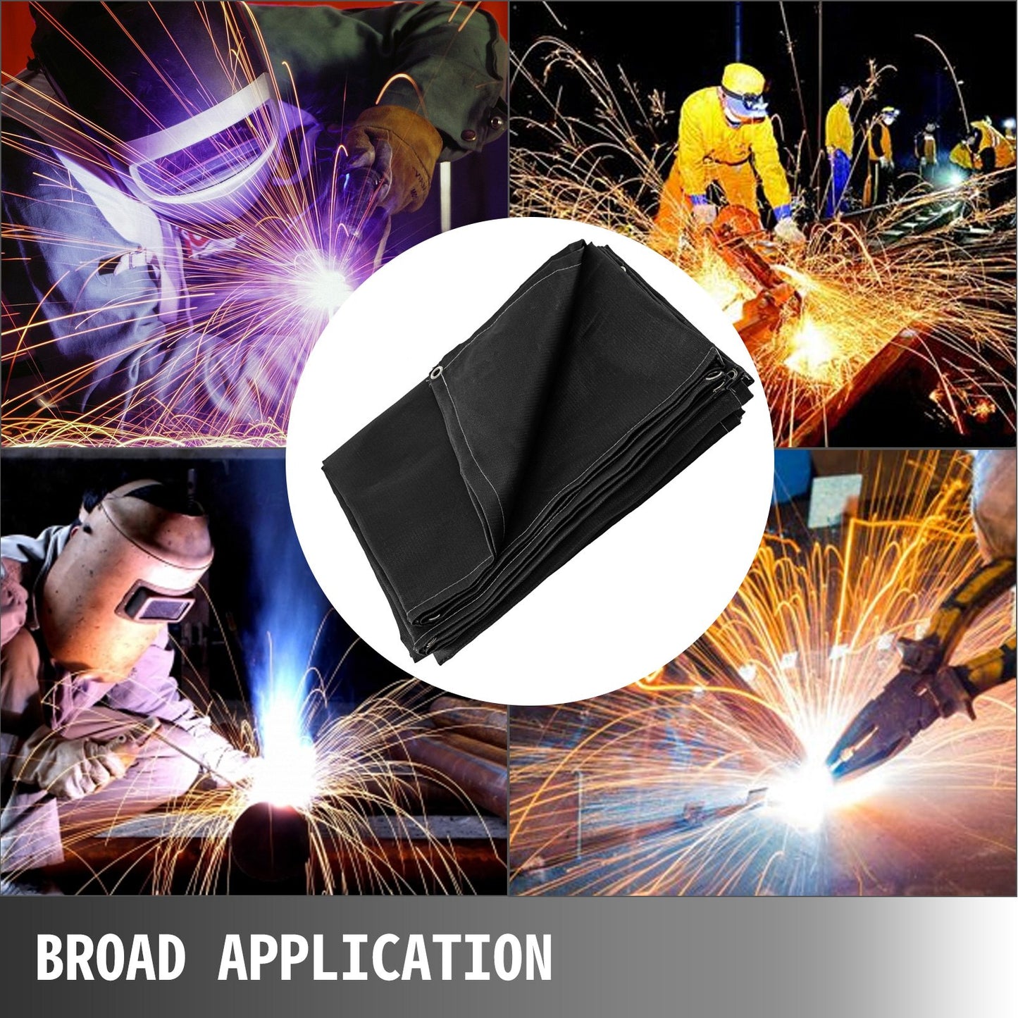 VEVOR 8 x 10 Ft Welding Blanket Black Fiberglass Blanket Portable Fiberglass Fire Retardant Blanket,-$30