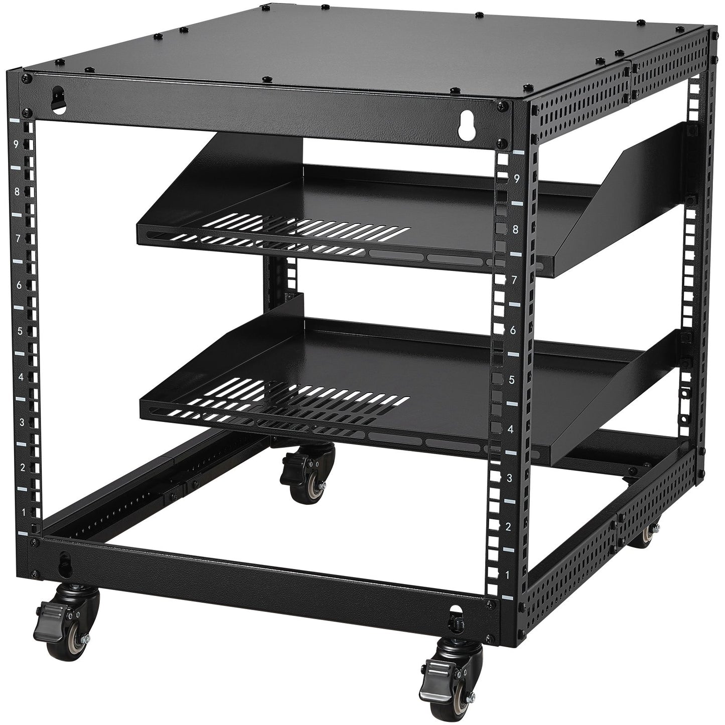 VEVOR 9U 4 Post Open Frame Server Rack Network Enclosure 23''-40'' Adjustable,-$60