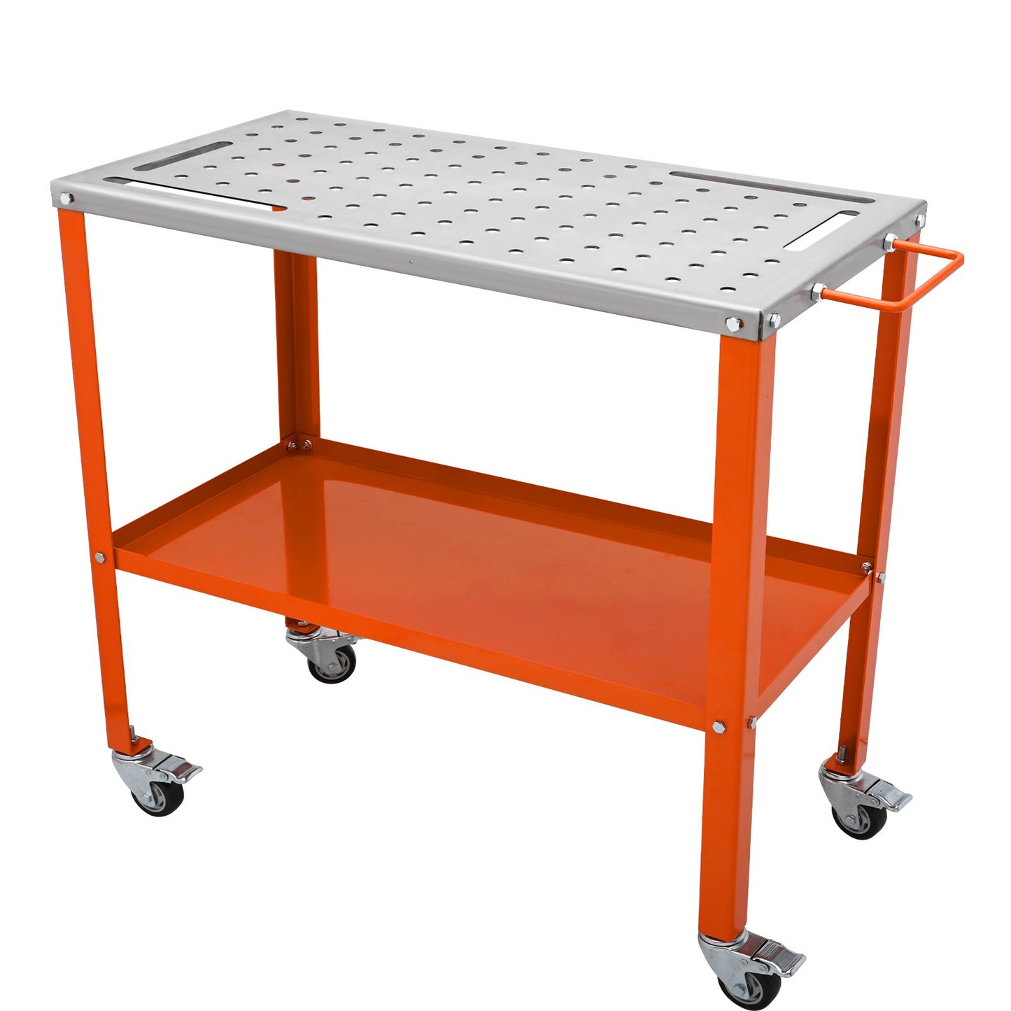 VEVOR 36" x 18" Welding Table, 1200lbs Load Capacity Steel Welding Workbench Table on Wheels,-$120