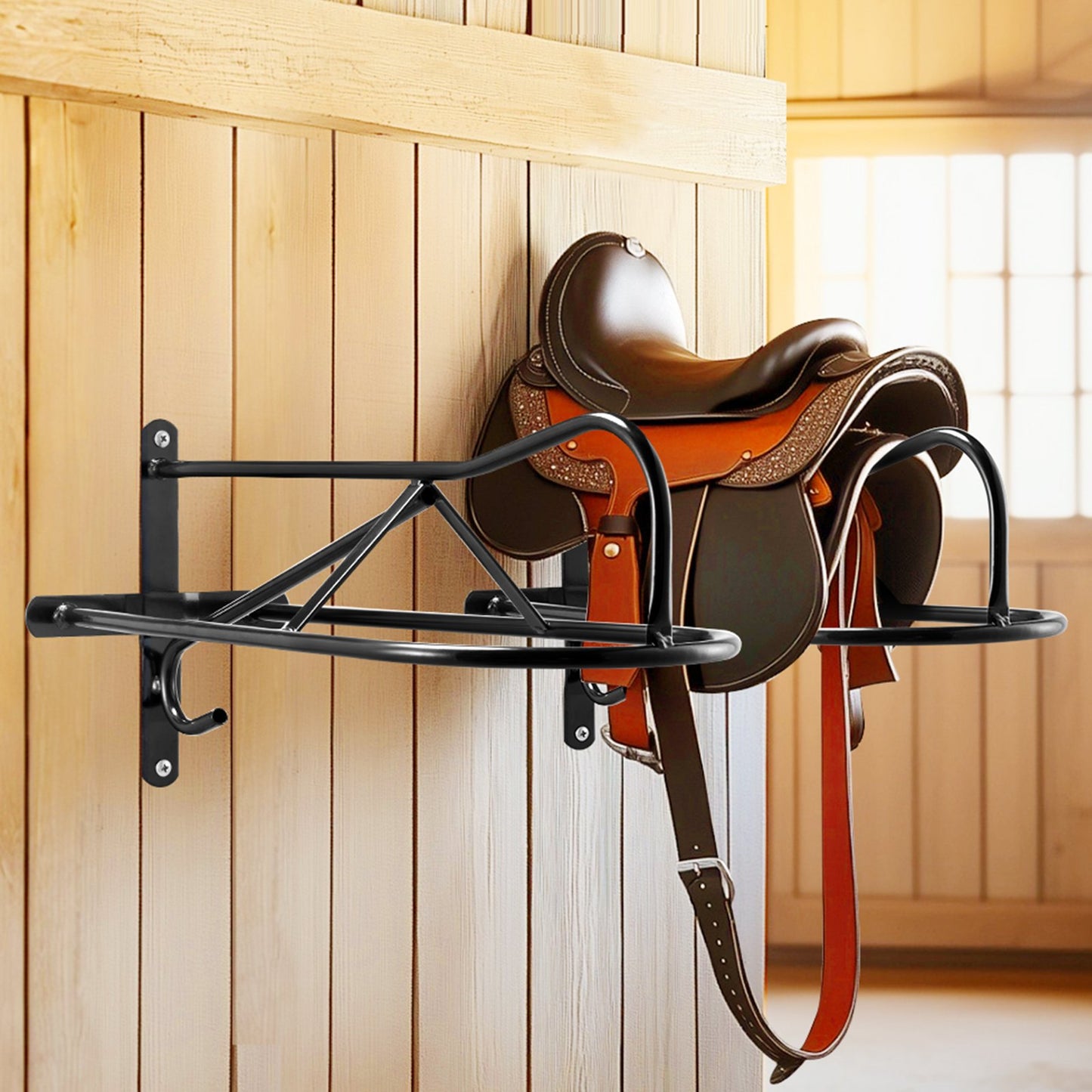 VEVOR Wall Mount Saddle Rack with Pad Bar 8 Packs Horse Saddle Rack Stand, -$85