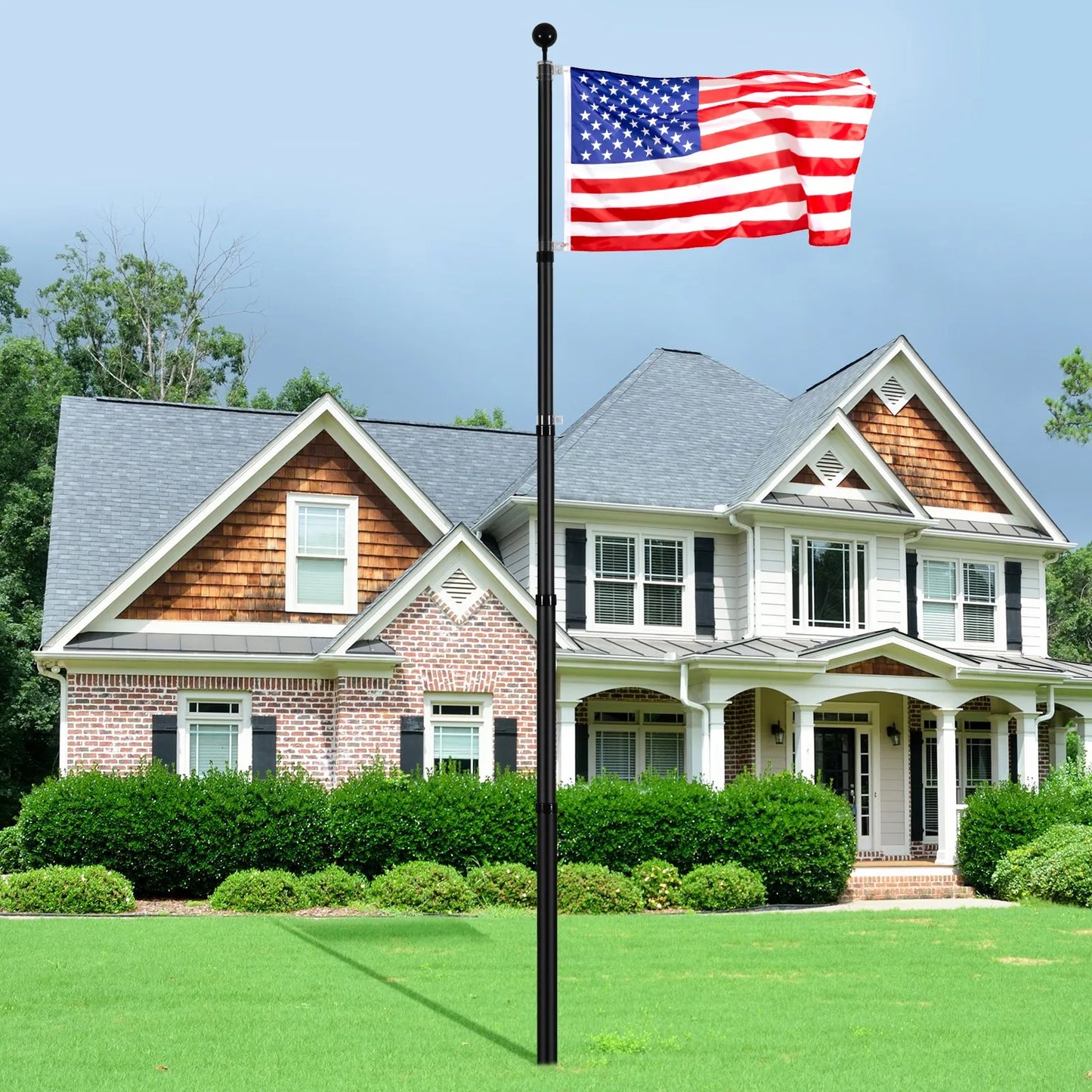 VEVOR 25FT Telescopic Flagpole Kit, Heavy Duty Aluminum Alloy Flag Pole Kit in Ground for Outside,-$50