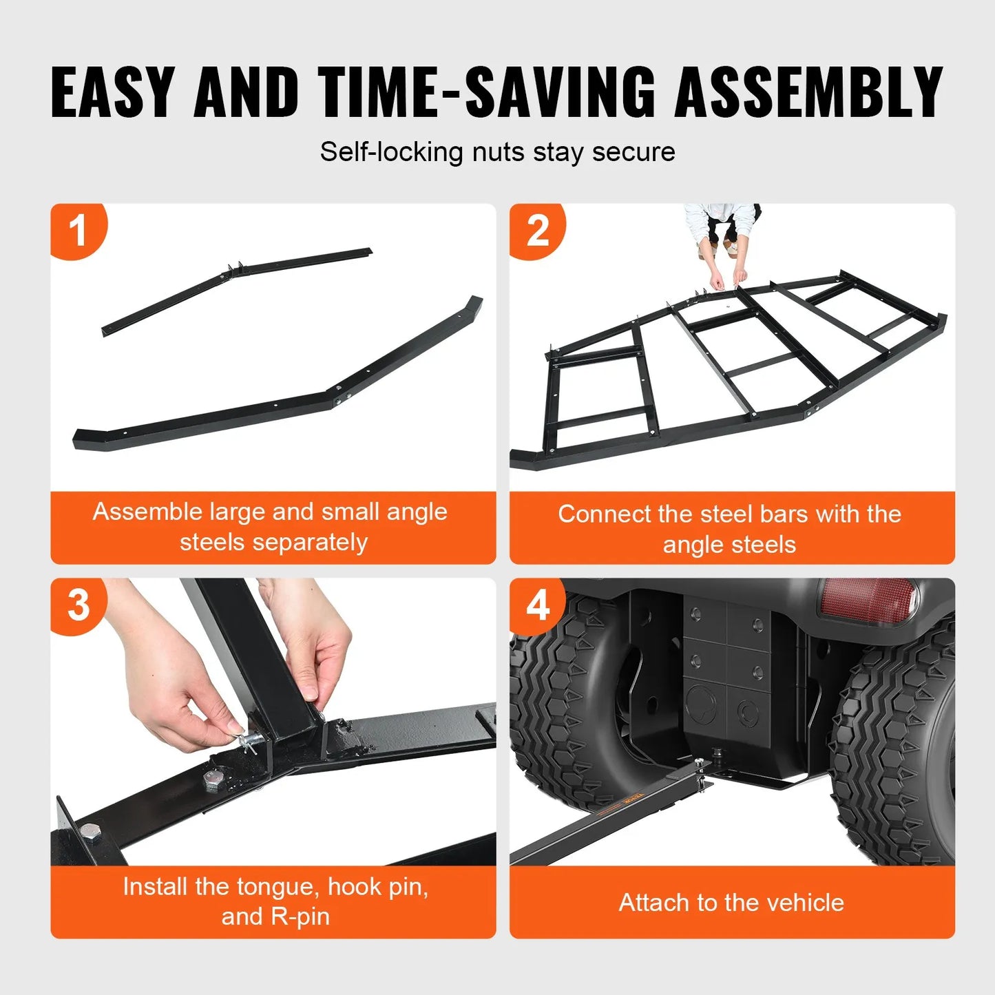 VEVOR Driveway Drag, 84" Width Tow Behind Drag Harrow, Q235 Steel Driveway Grader with Adjustable Bars,-$95