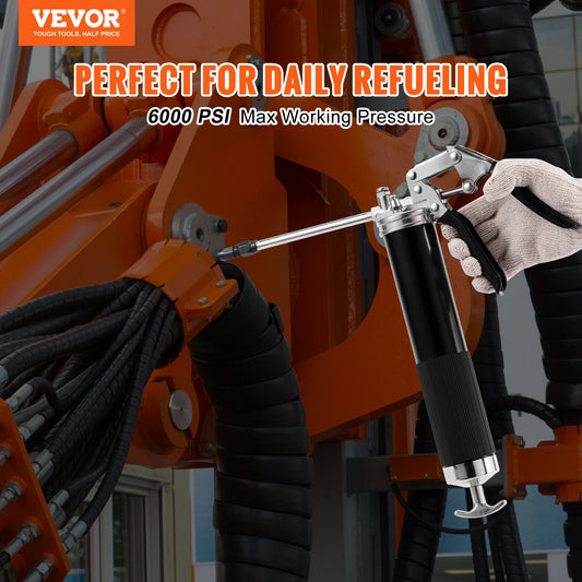 VEVOR Pistol Grip Grease Gun, 6000 PSI, 14 OZ / 400 CC Capacity Heavy Duty Professional Grease Gun,-$25