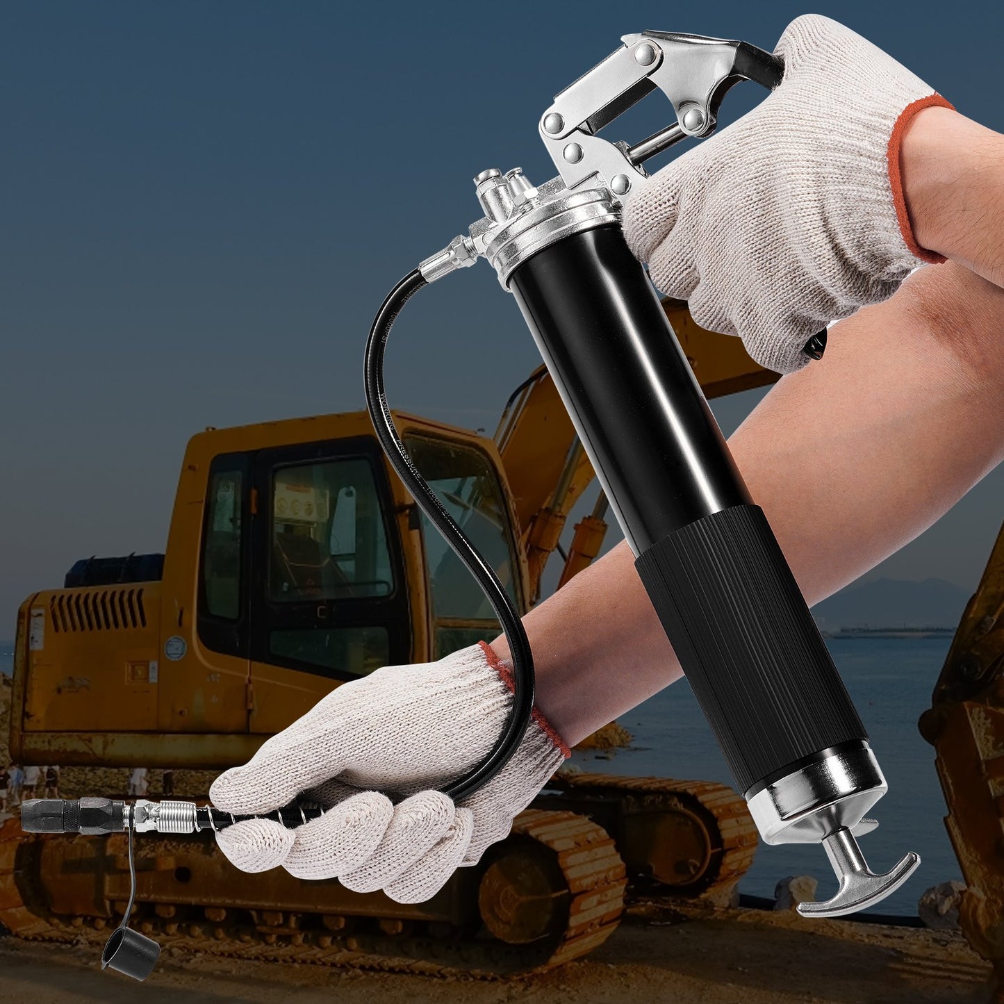 VEVOR Pistol Grip Grease Gun, 6000 PSI, 14 OZ / 400 CC Capacity Heavy Duty Professional Grease Gun,-$25