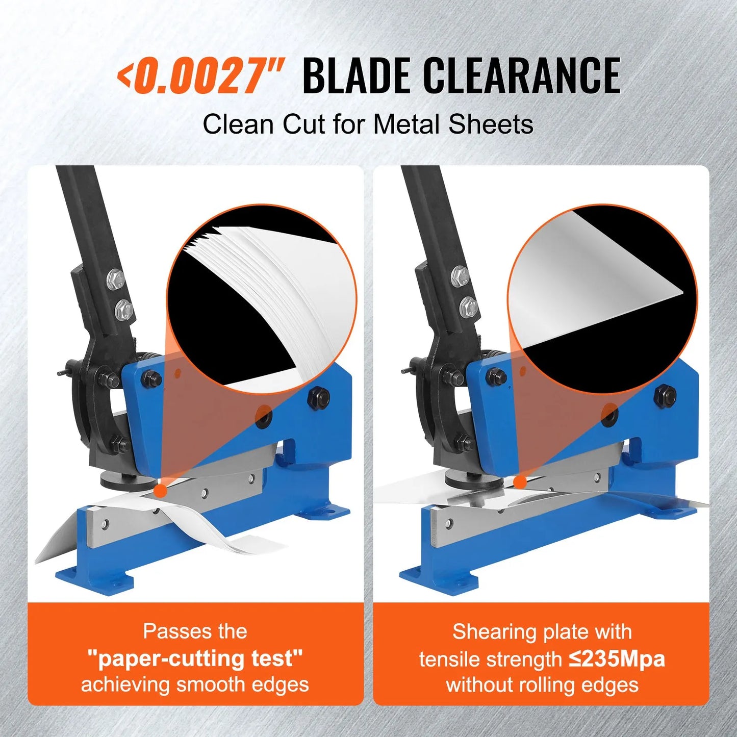 VEVOR 5" Manual Hand Plate Shear for Metal Sheet Processing, HS-5 Benchtop Cutter with Q235 Material,-$65