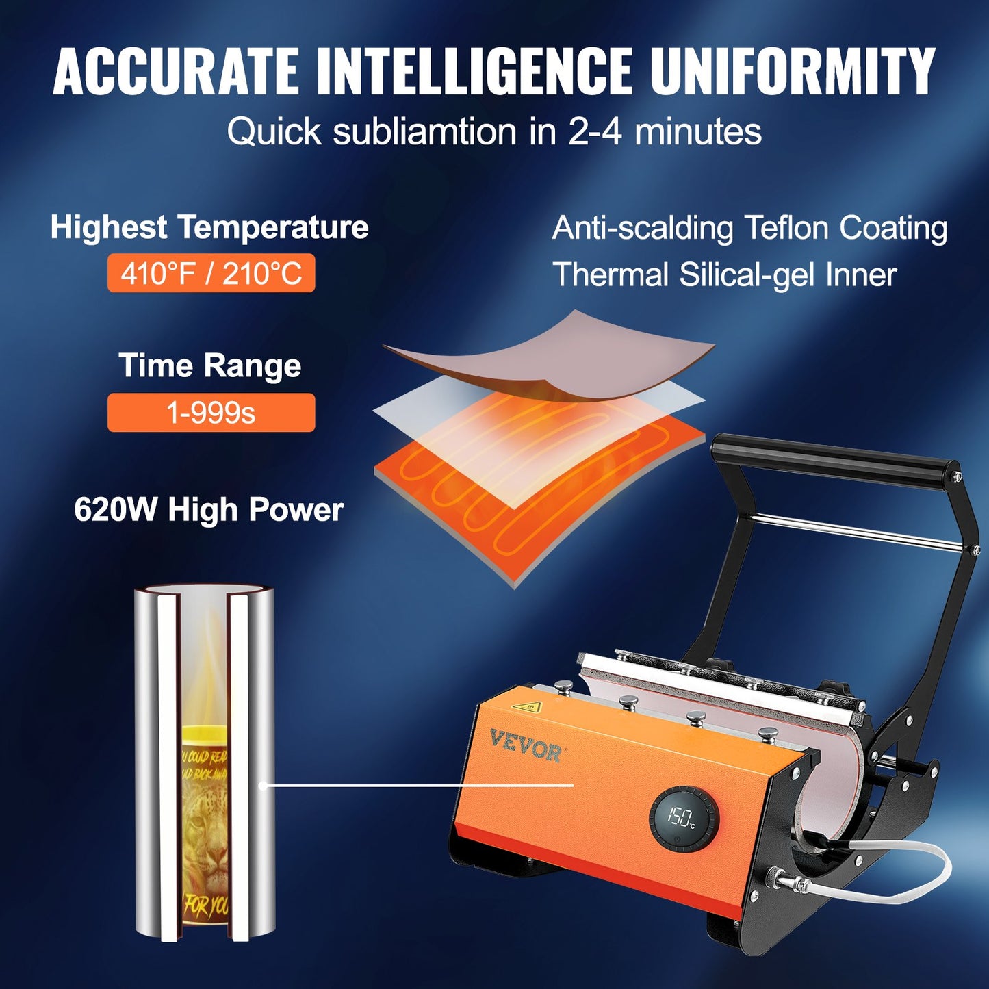 VEVOR Tumbler Heat Press, 30oz Mug Heat Press Machine Sublimation Transfer 11-15oz 16-25oz 30oz , -$110
