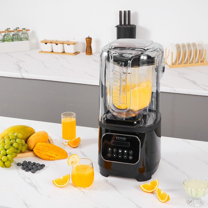 VEVOR Professional Blender with Shield, Commercial Countertop Blenders, 68 oz Blender Combo,Black,-$120