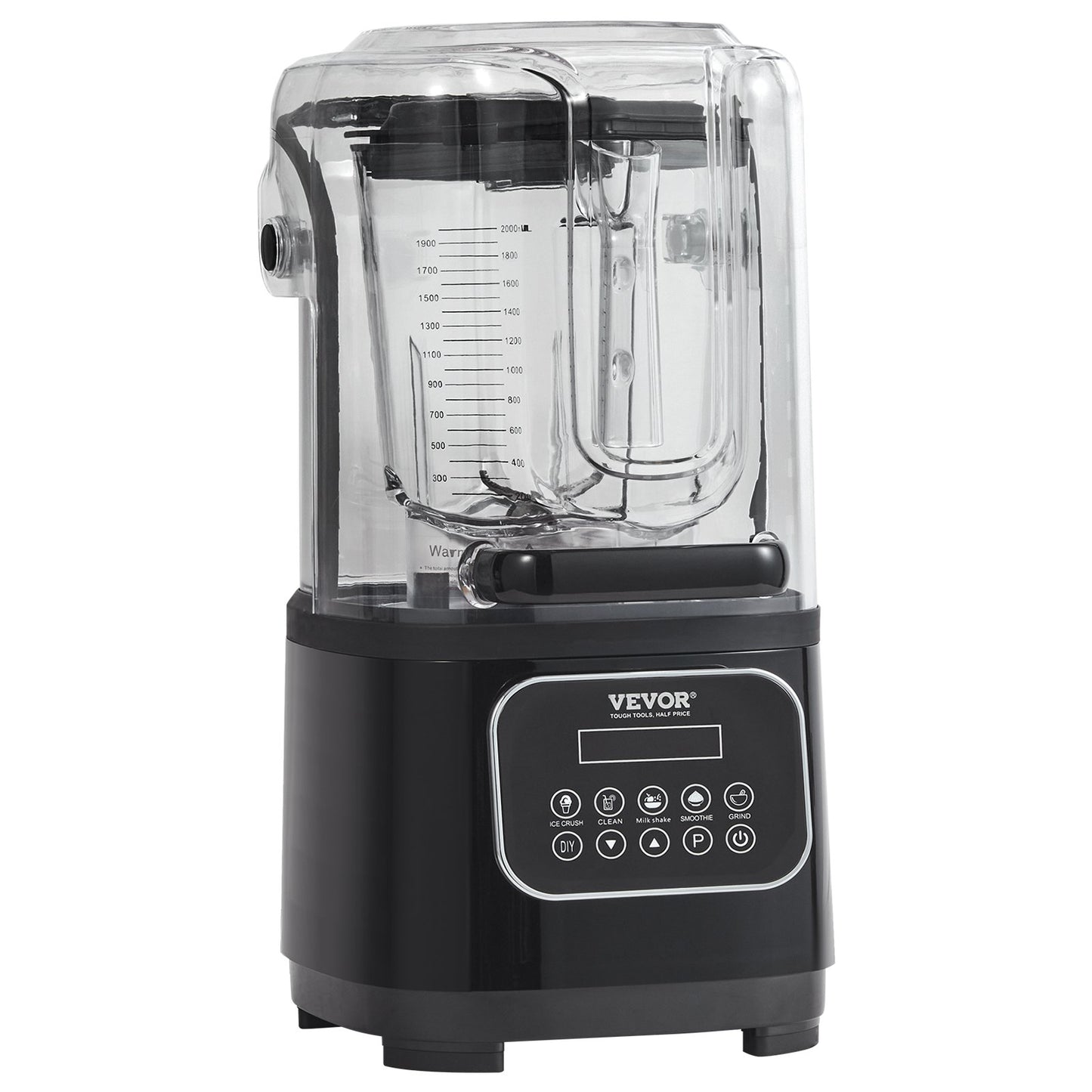 VEVOR Professional Blender with Shield, Commercial Countertop Blenders, 68 oz Blender Combo,Black,-$120