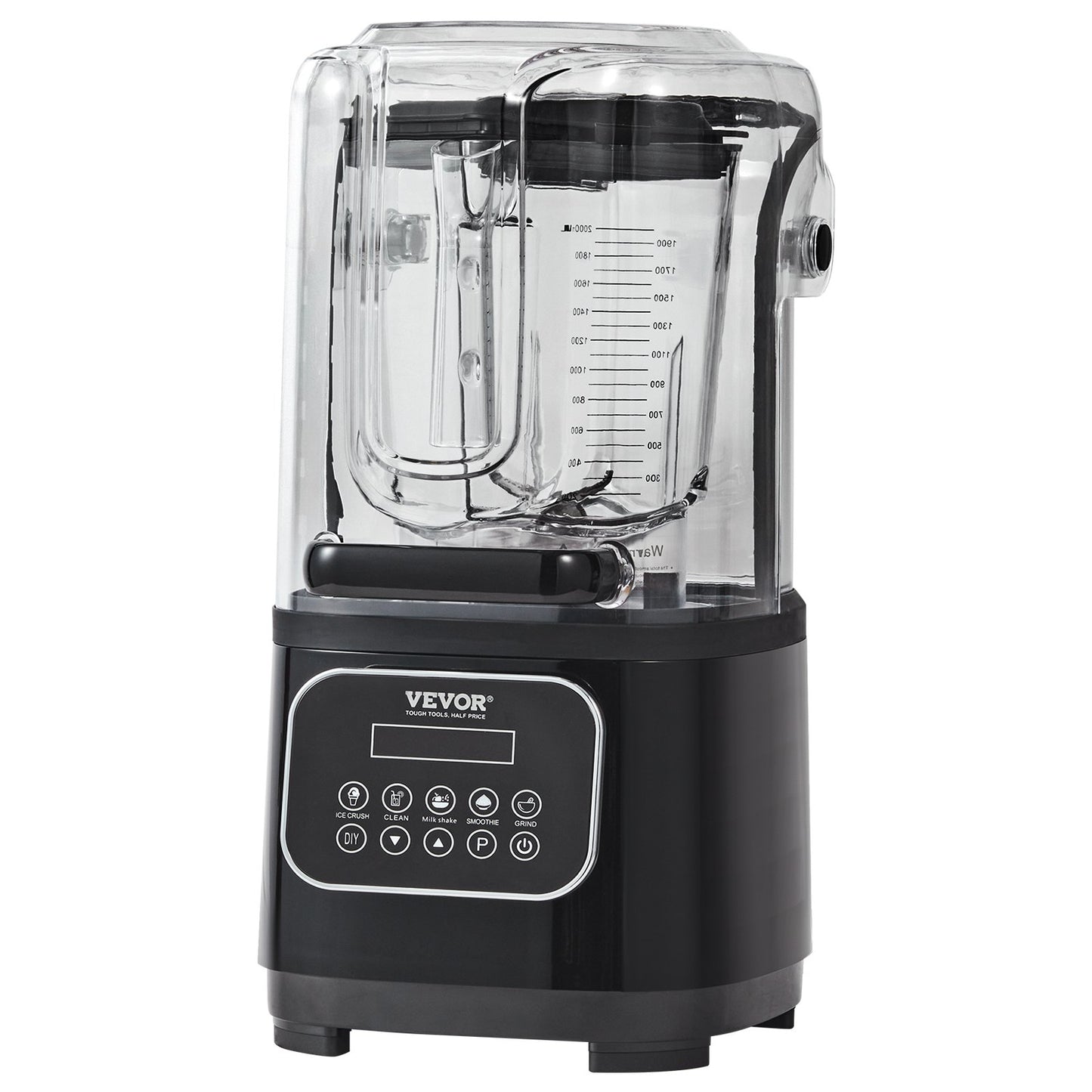 VEVOR Professional Blender with Shield, Commercial Countertop Blenders, 68 oz Blender Combo,Black,-$120