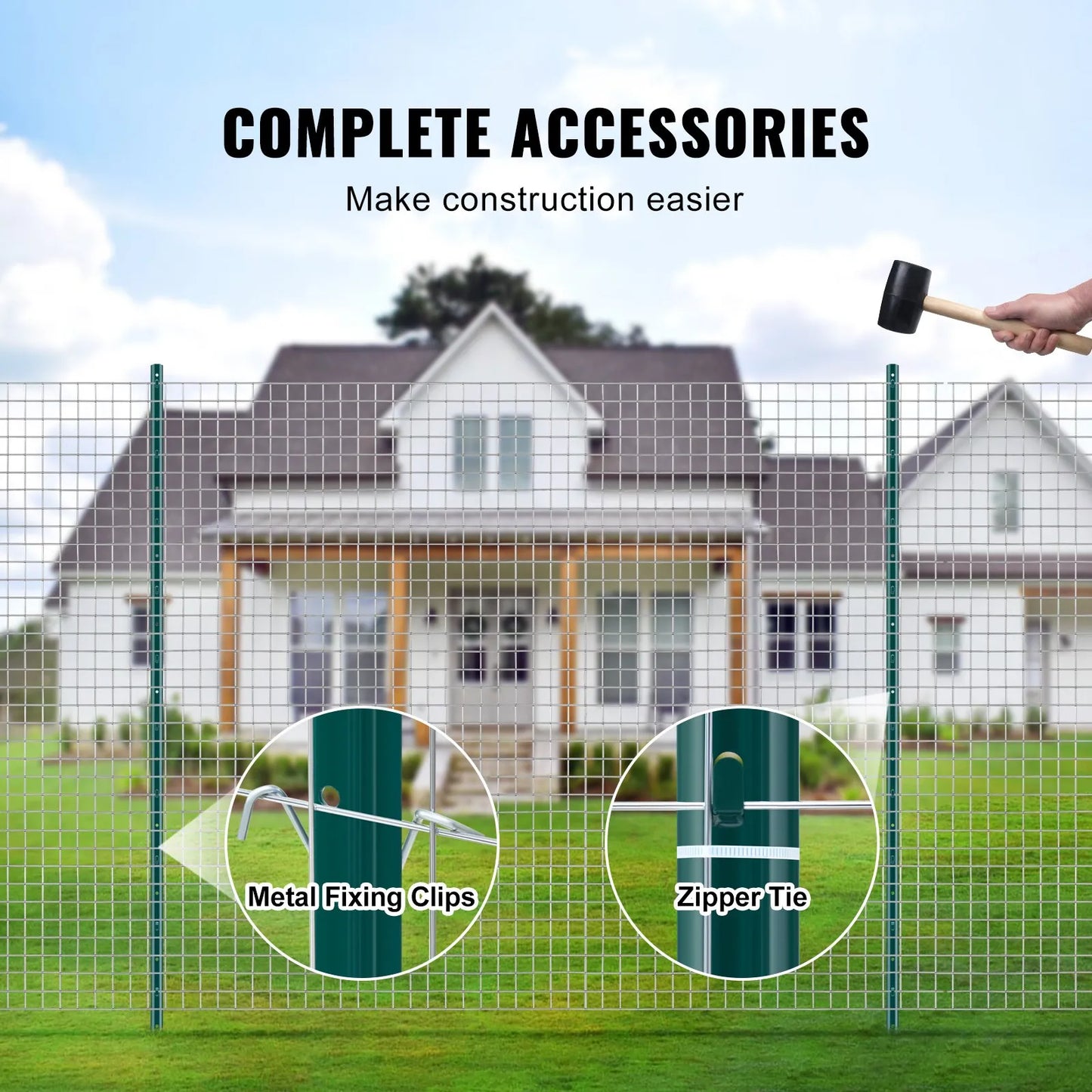 VEVOR 6 Feet Fence Post, 10 Pack U-Channel Heavy Duty Metal Fence Posts, Sturdy Steel Fence Stakes,-$55