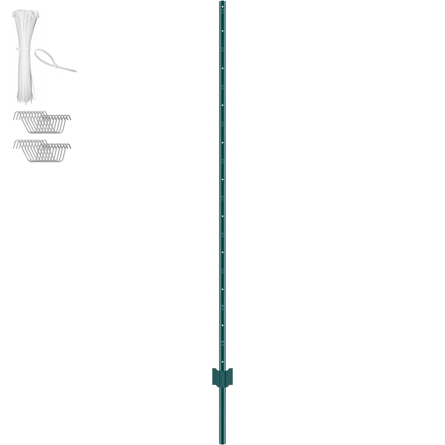 VEVOR 6 Feet Fence Post, 10 Pack U-Channel Heavy Duty Metal Fence Posts, Sturdy Steel Fence Stakes,-$55