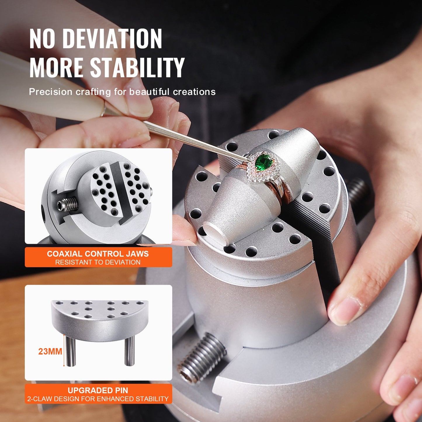 VEVOR Ball Vise, 5" Engraving Setting Tool, 360°Rotation Engraving Block Vise, 69 PCS Attachment,-$135