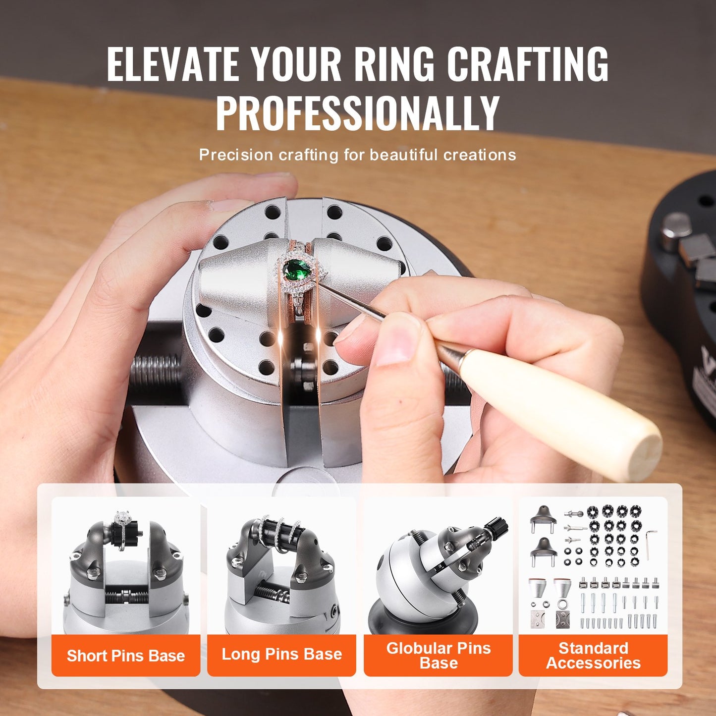 VEVOR Ball Vise, 5" Engraving Setting Tool, 360°Rotation Engraving Block Vise, 69 PCS Attachment,-$135