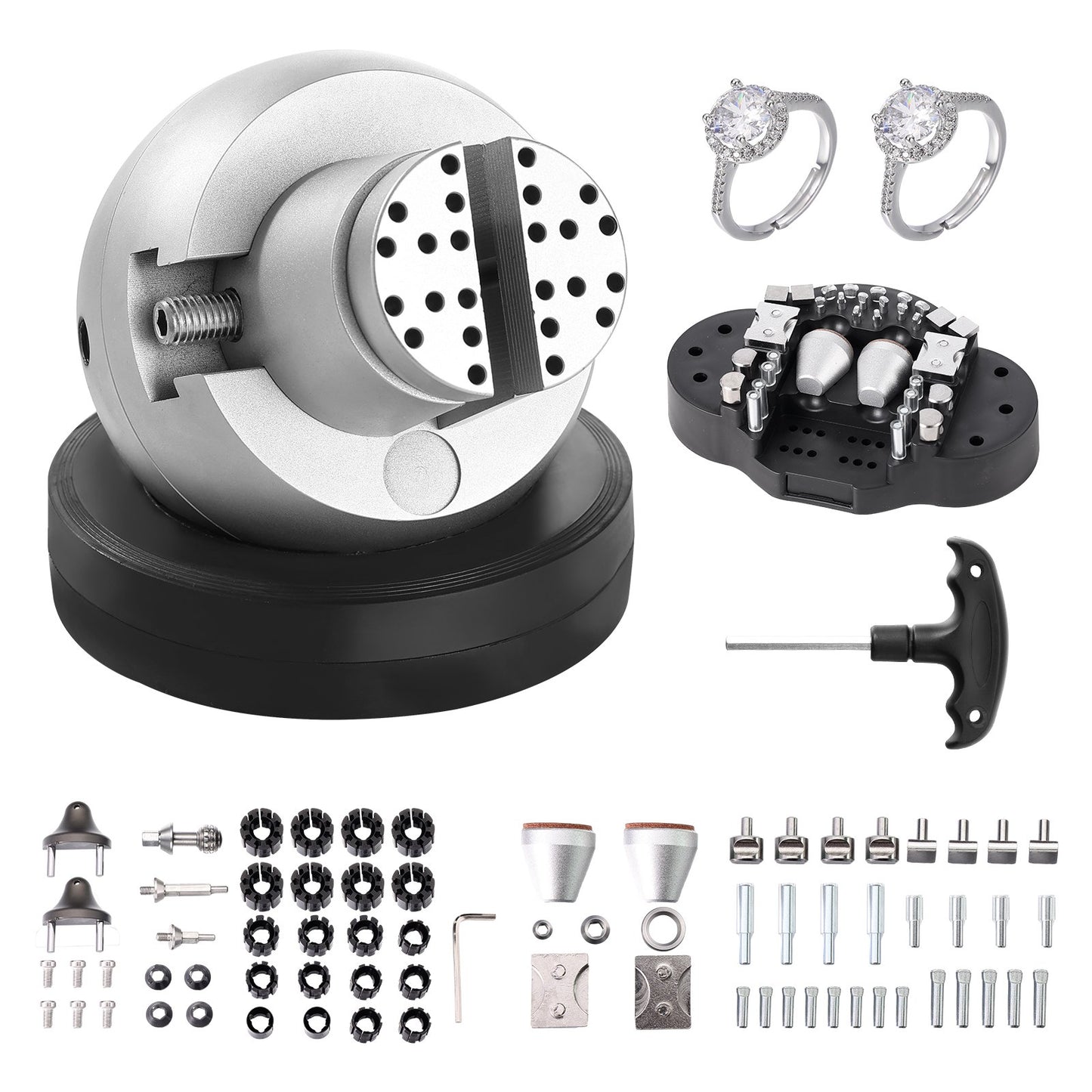 VEVOR Ball Vise, 5" Engraving Setting Tool, 360°Rotation Engraving Block Vise, 69 PCS Attachment,-$135