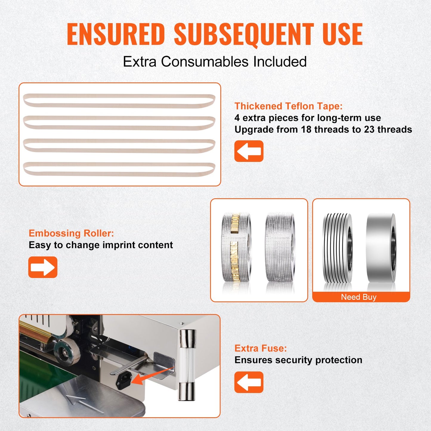 VEVOR Continuous Bag Band Sealing Machine Horizontal Band Sealer with Inflation,-$220