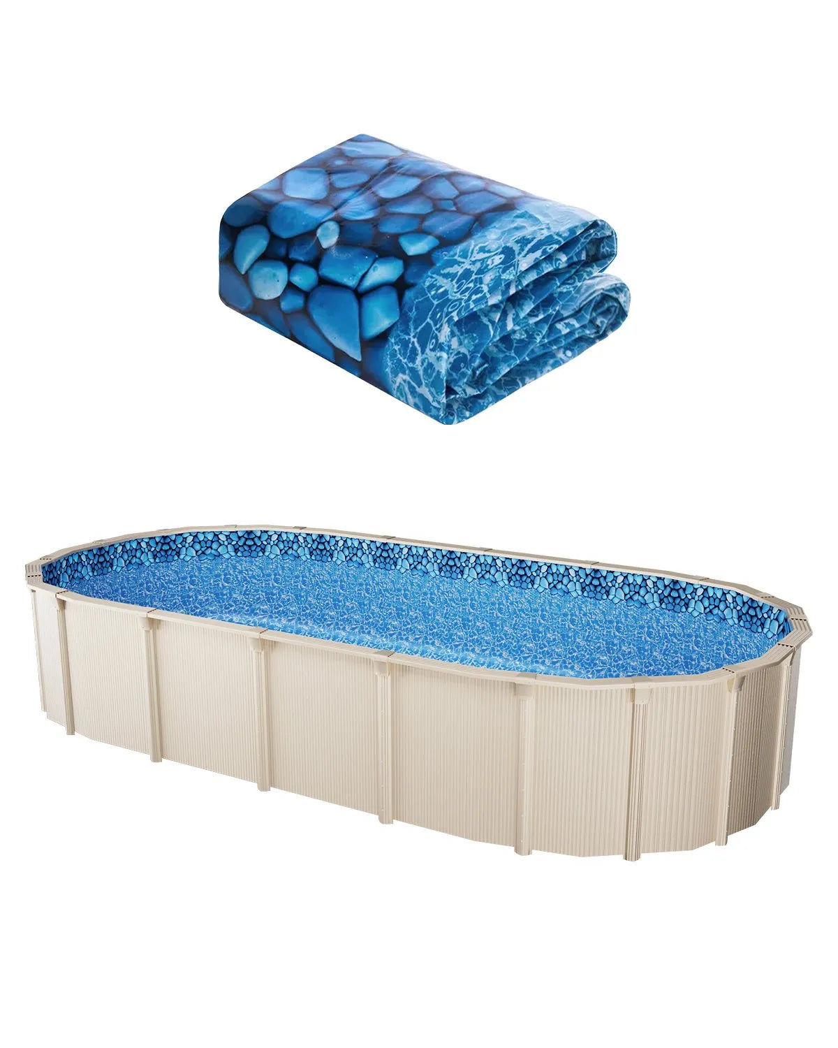 VEVOR 12 x 24 ft Oval Pool Liner, Overlap Style Above Ground Pool Liners, 48-to-54inch Wall Height,-$130