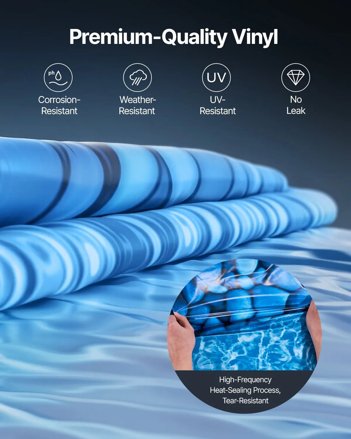 VEVOR 12 x 24 ft Oval Pool Liner, Overlap Style Above Ground Pool Liners, 48-to-54inch Wall Height,-$130