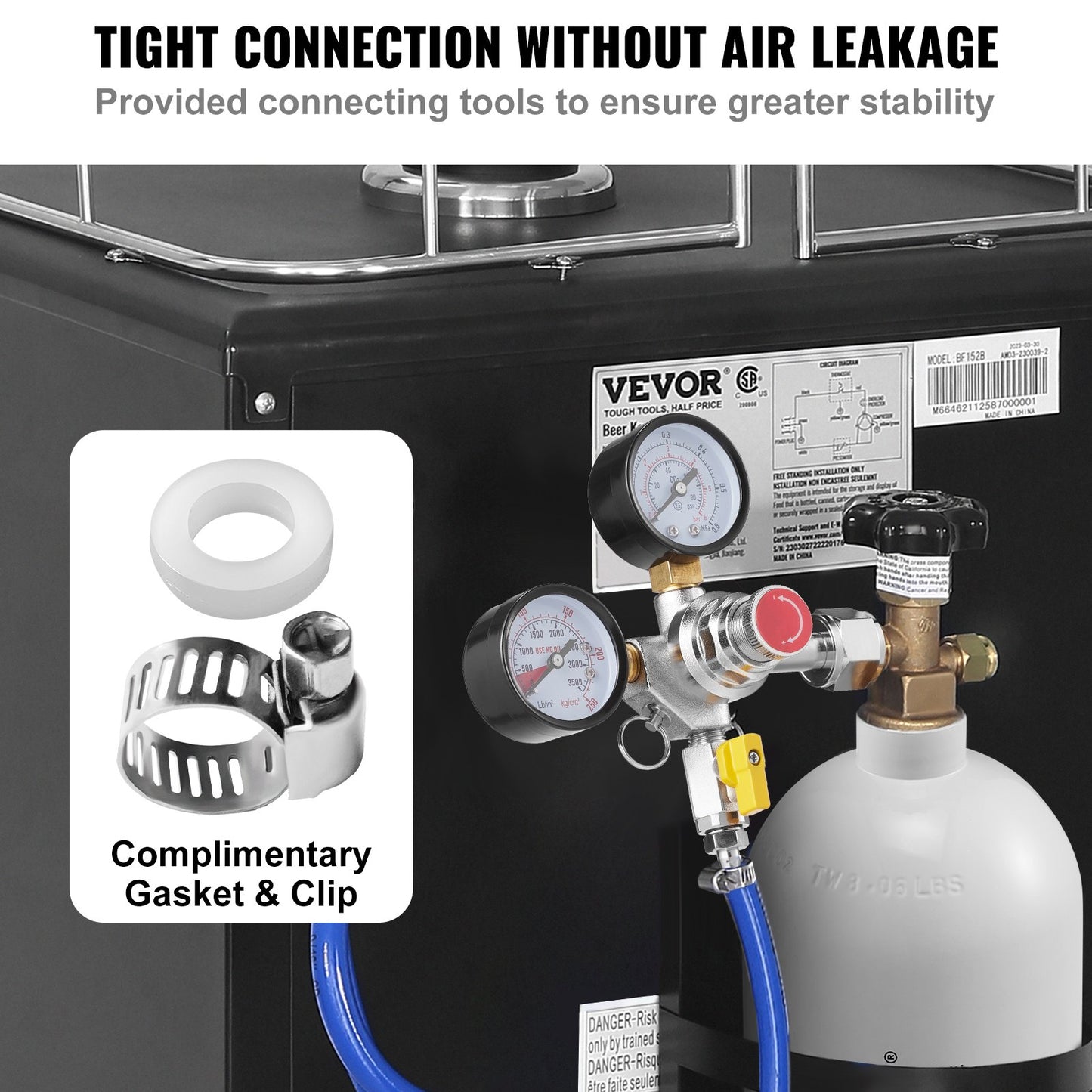 VEVOR Double Gauge Regulator, CO2 Regulator Gauge with 0-60PSI, Heavy Duty CO2 Gauge Gas System,-$30