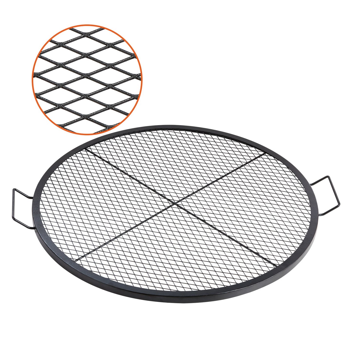 VEVOR X-Marks Fire Pit Grill Grate, Round Cooking Grate, Heavy Duty Steel Campfire BBQ Grill Grid