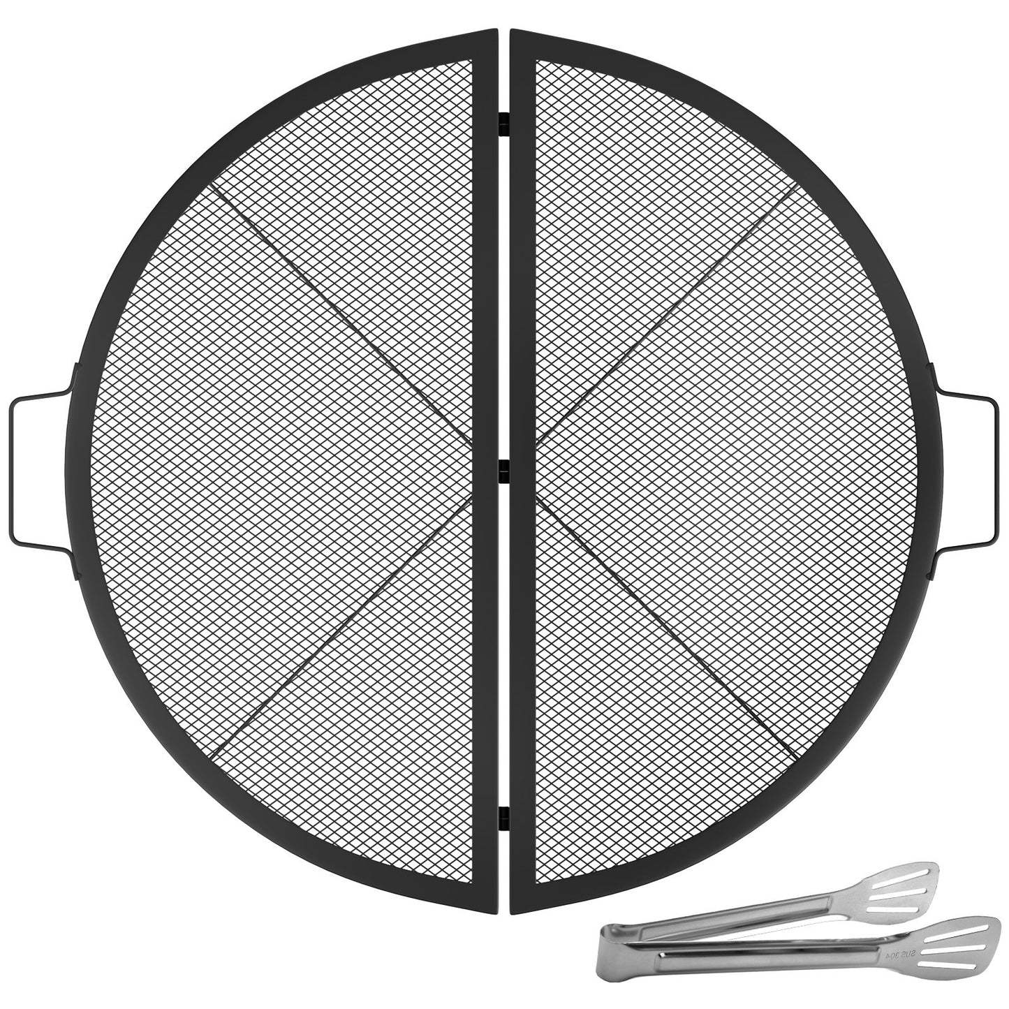 VEVOR Fire Pit Grill Grate, Foldable Round Cooking Grate, Heavy Duty X-Marks Campfire BBQ Grill,-$40