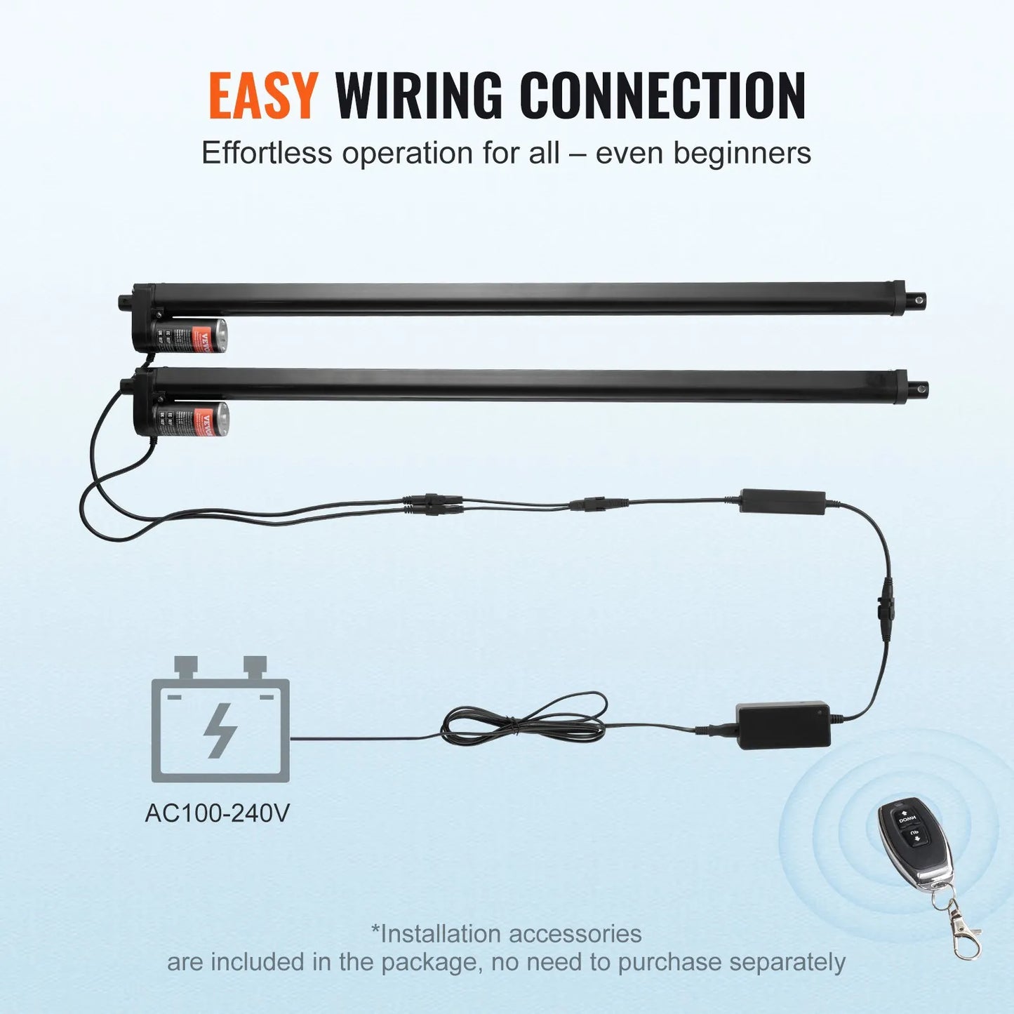 VEVOR 2PCS Linear Actuator Kit, 30 Inch High Speed 0.35"/s Linear Motion Actuator 12V, 220lbs/1000N,-$85