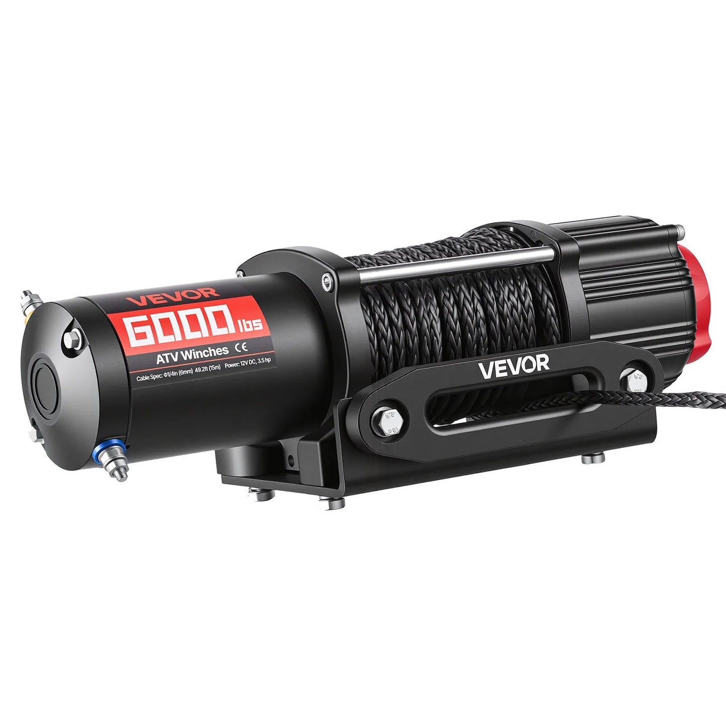 VEVOR 6000 lbs Electric Winch, 12V DC ATV/UTV Winch with Φ0.24 in x 49.2 ft Synthetic Rope,-$150