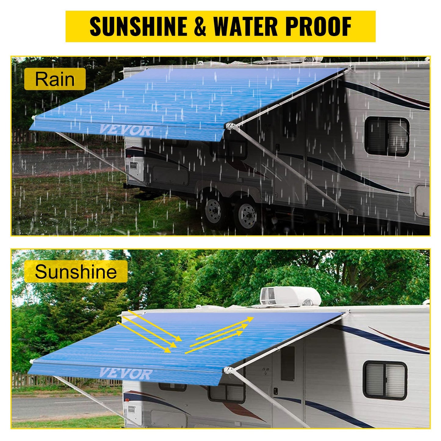 VEVOR RV Awning 16' Camper Awning Fabric, Trailer Awning Canopy Patio Camping Car Awning,-$100
