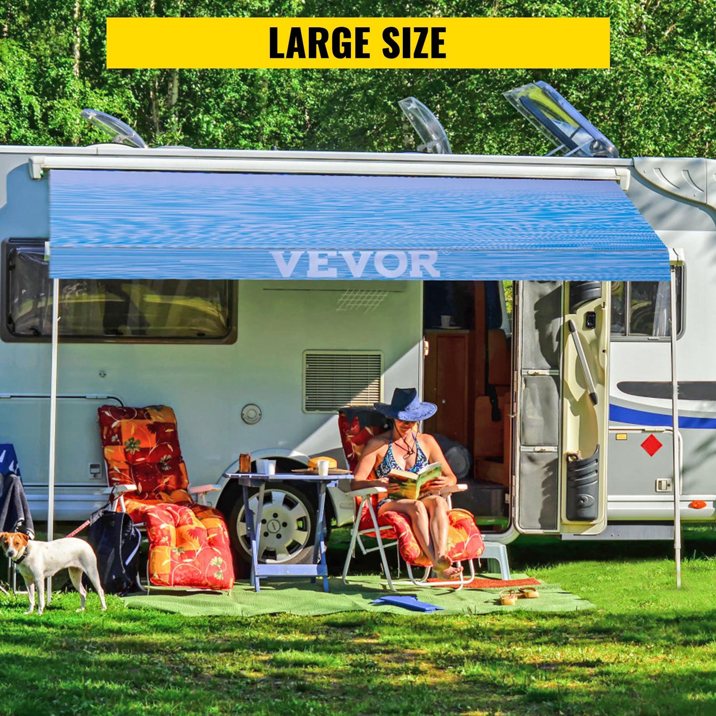 VEVOR RV Awning 16' Camper Awning Fabric, Trailer Awning Canopy Patio Camping Car Awning,-$100