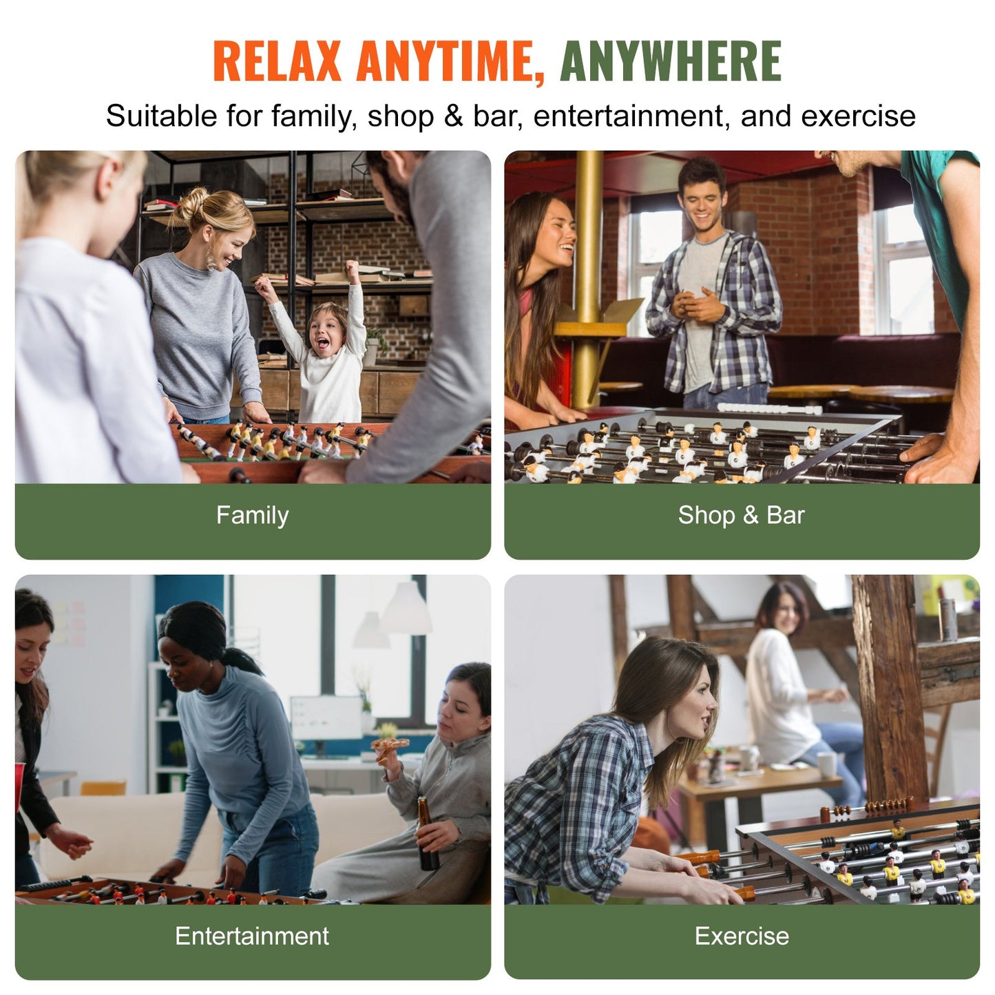 VEVOR Foosball Table, 55 inch Standard Size Foosball Table, Indoor Full Size Foosball Table for Home,-$270