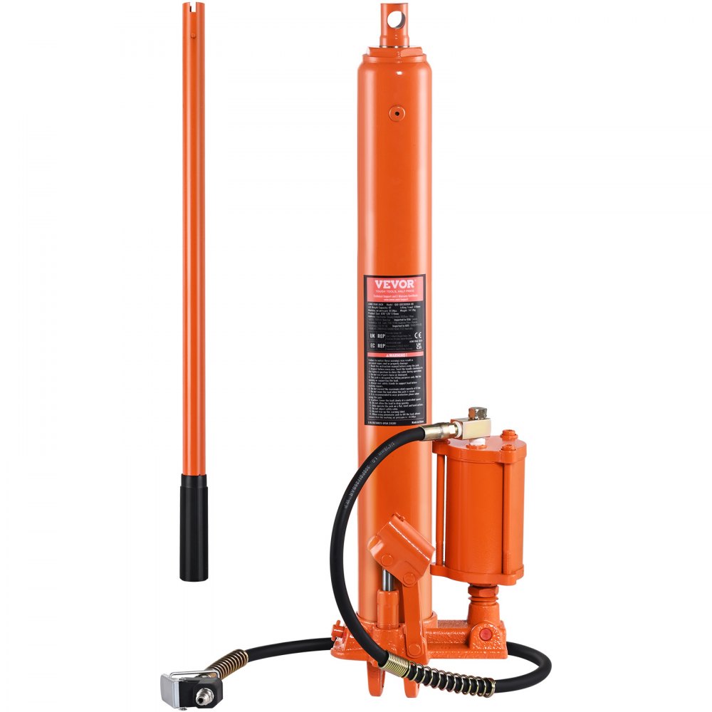 VEVOR Hydraulic Long Ram Jack, 8 Ton Engine Hoist Cylinder with Air Pump and Single Piston Pump-$90