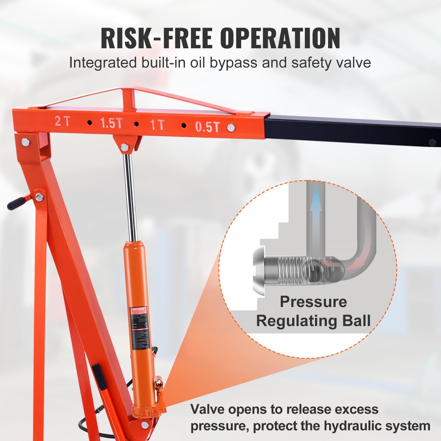 VEVOR Hydraulic Long Ram Jack, 8 Ton Engine Hoist Cylinder with Air Pump and Single Piston Pump-$90
